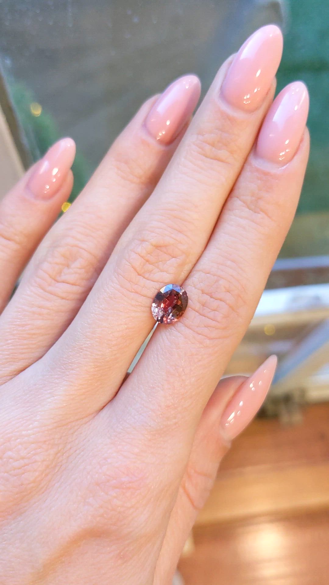 1.74 Ct. Orangish Brown Sapphire from Ceylon (Sri Lanka) Size Video