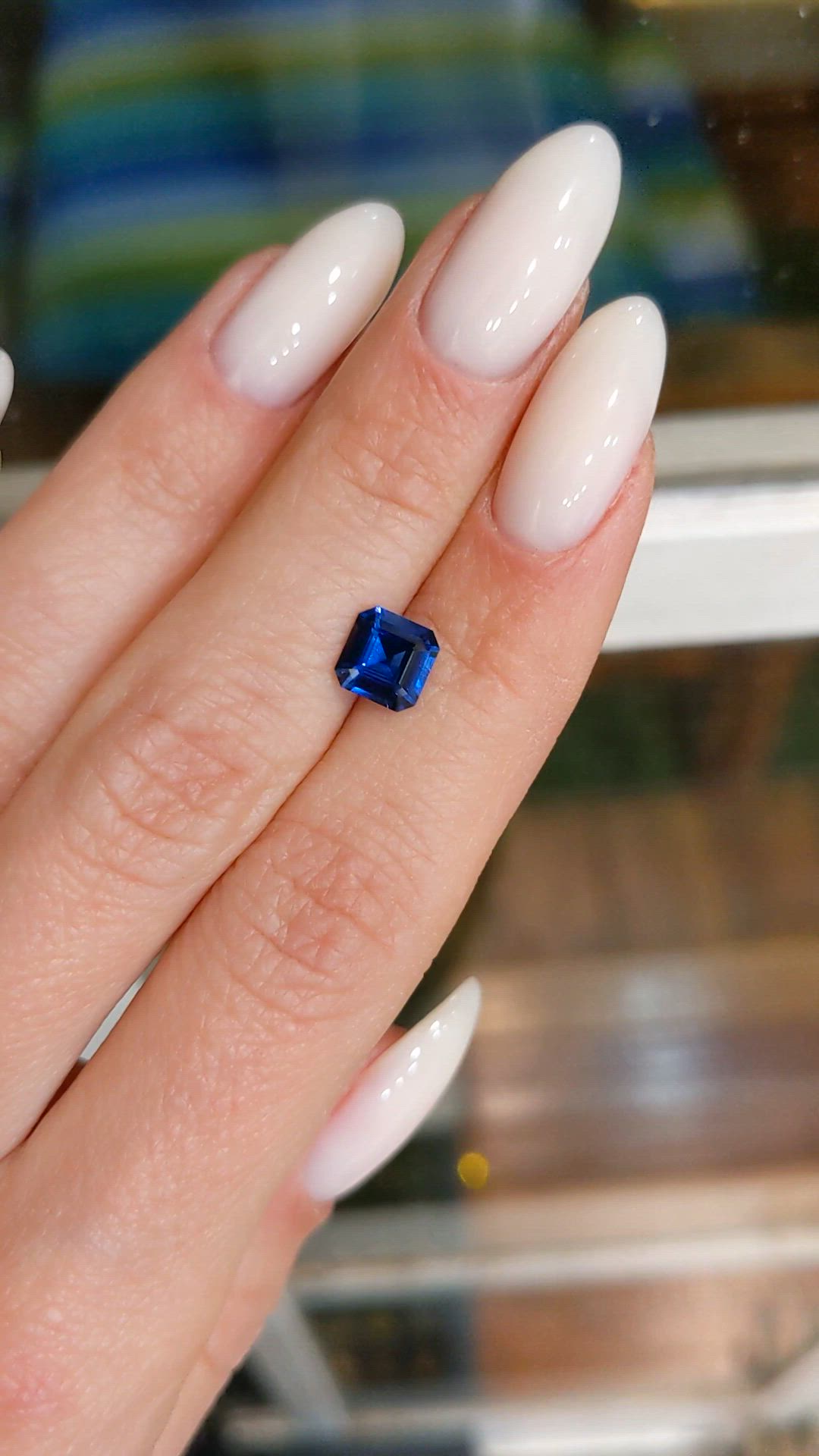 1.38 Ct. Blue Sapphire from Ceylon (Sri Lanka) Size Video