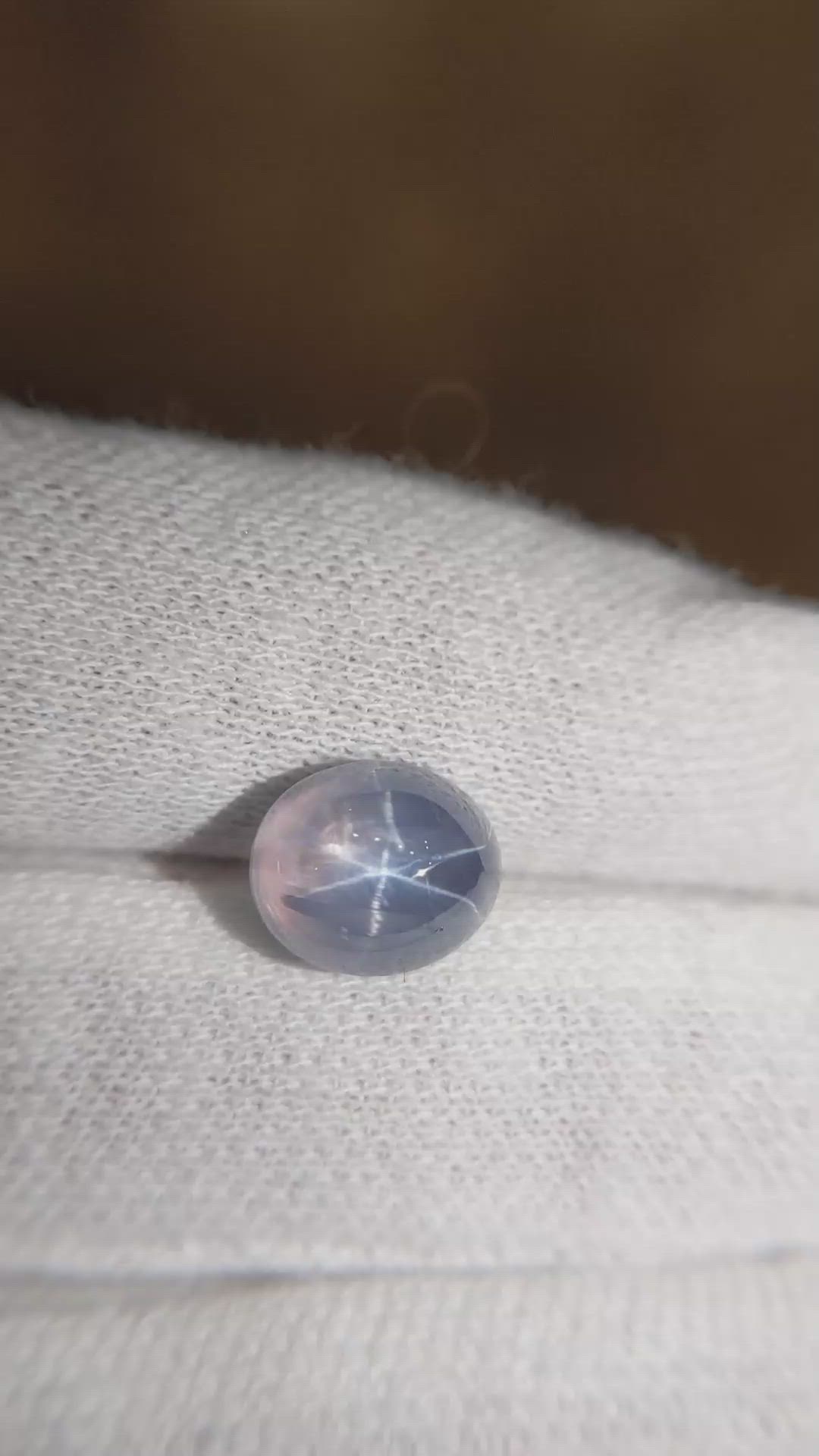 5.07 Ct. Greyish Blue Star Sapphire from Ceylon (Sri Lanka) Size Video