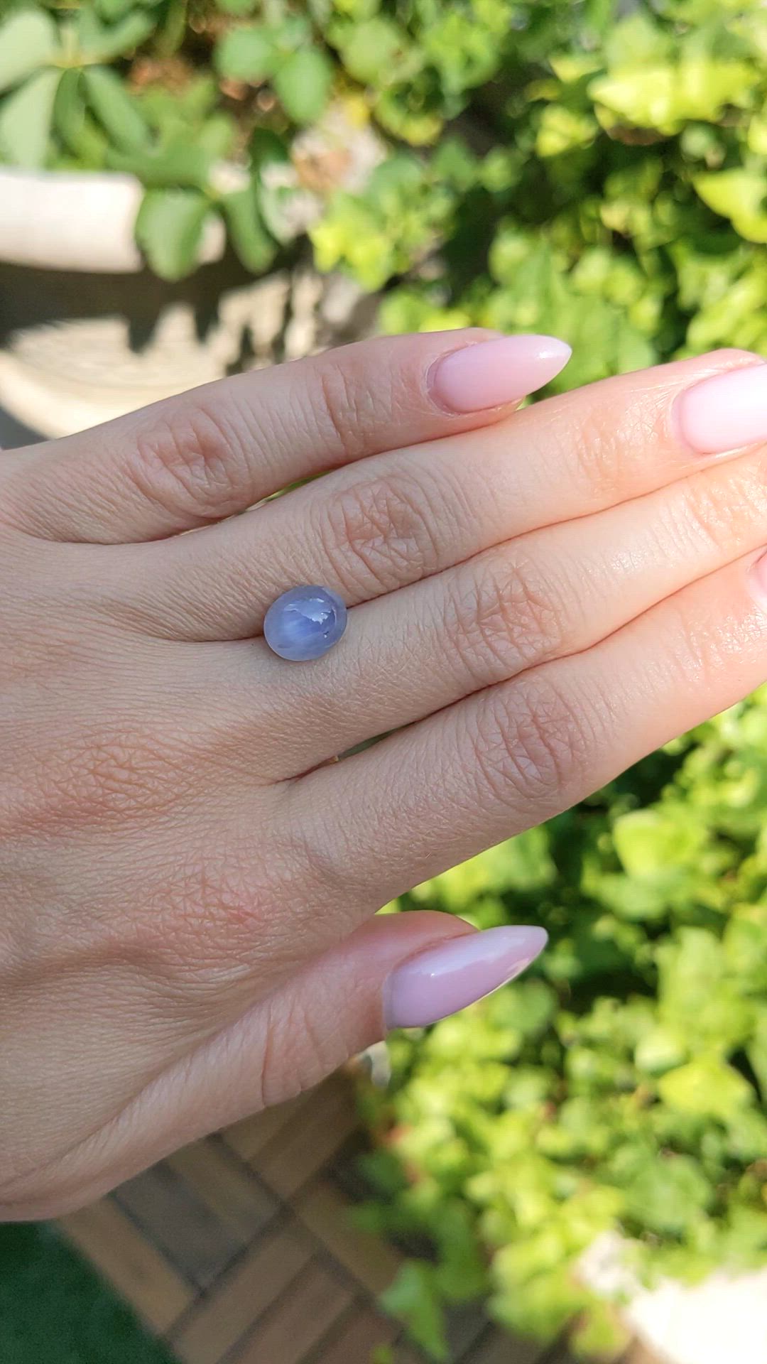 5.07 Ct. Greyish Blue Star Sapphire from Ceylon (Sri Lanka) Size Video