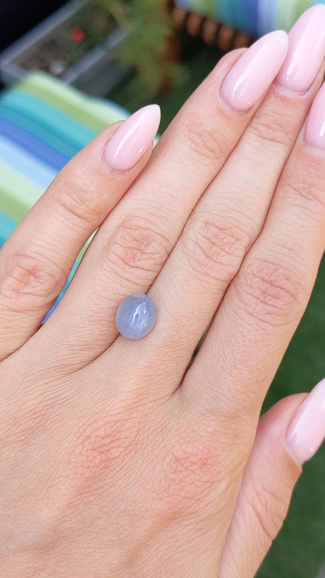5.07 Ct. Greyish Blue Star Sapphire from Ceylon (Sri Lanka) Size Video
