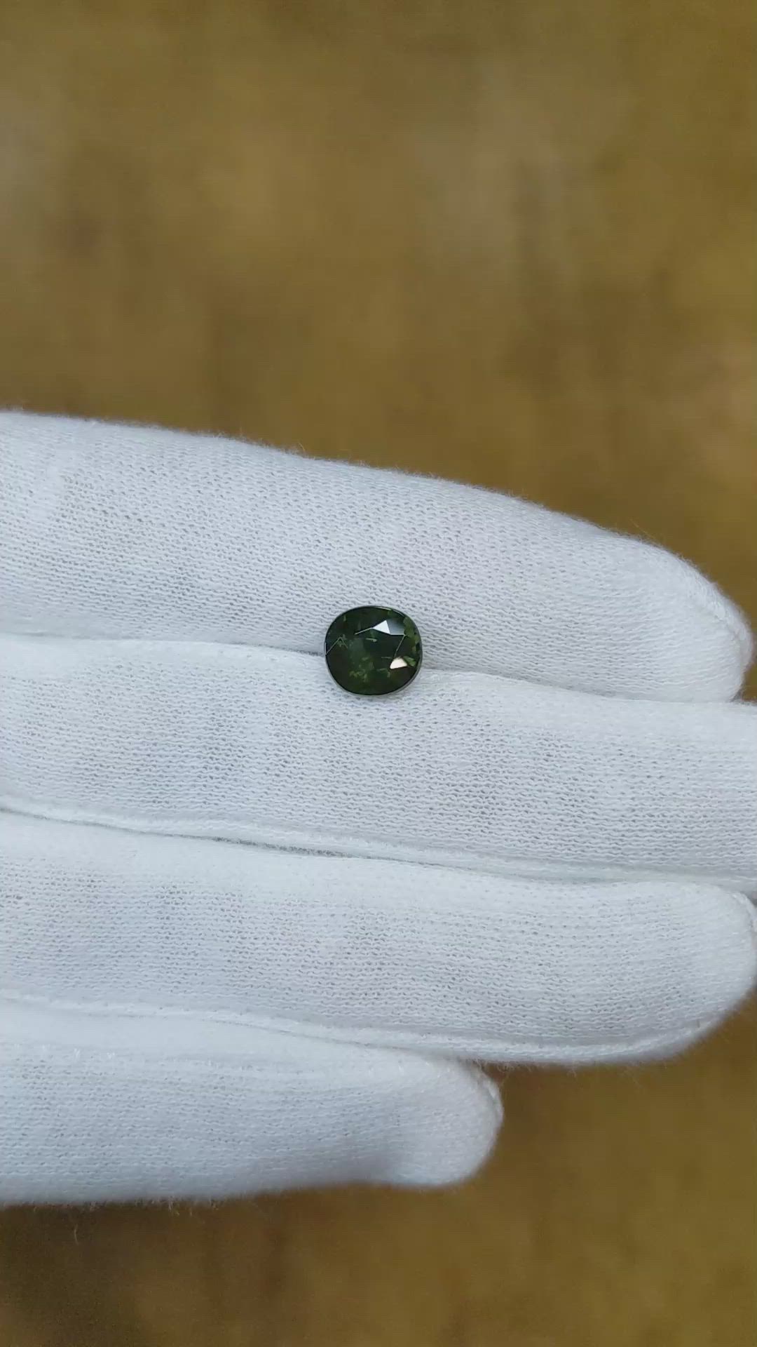2.42 Ct. Green Sapphire from Ceylon (Sri Lanka) Size Video