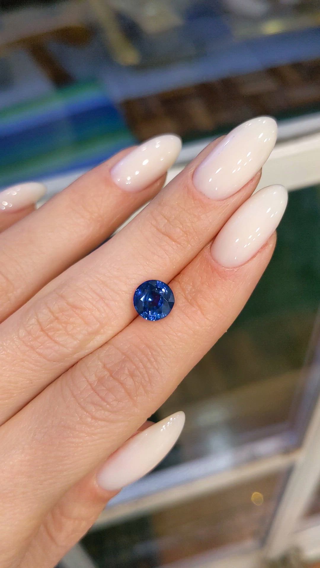 2.11 Ct. Blue Sapphire from Ceylon (Sri Lanka) Size Video