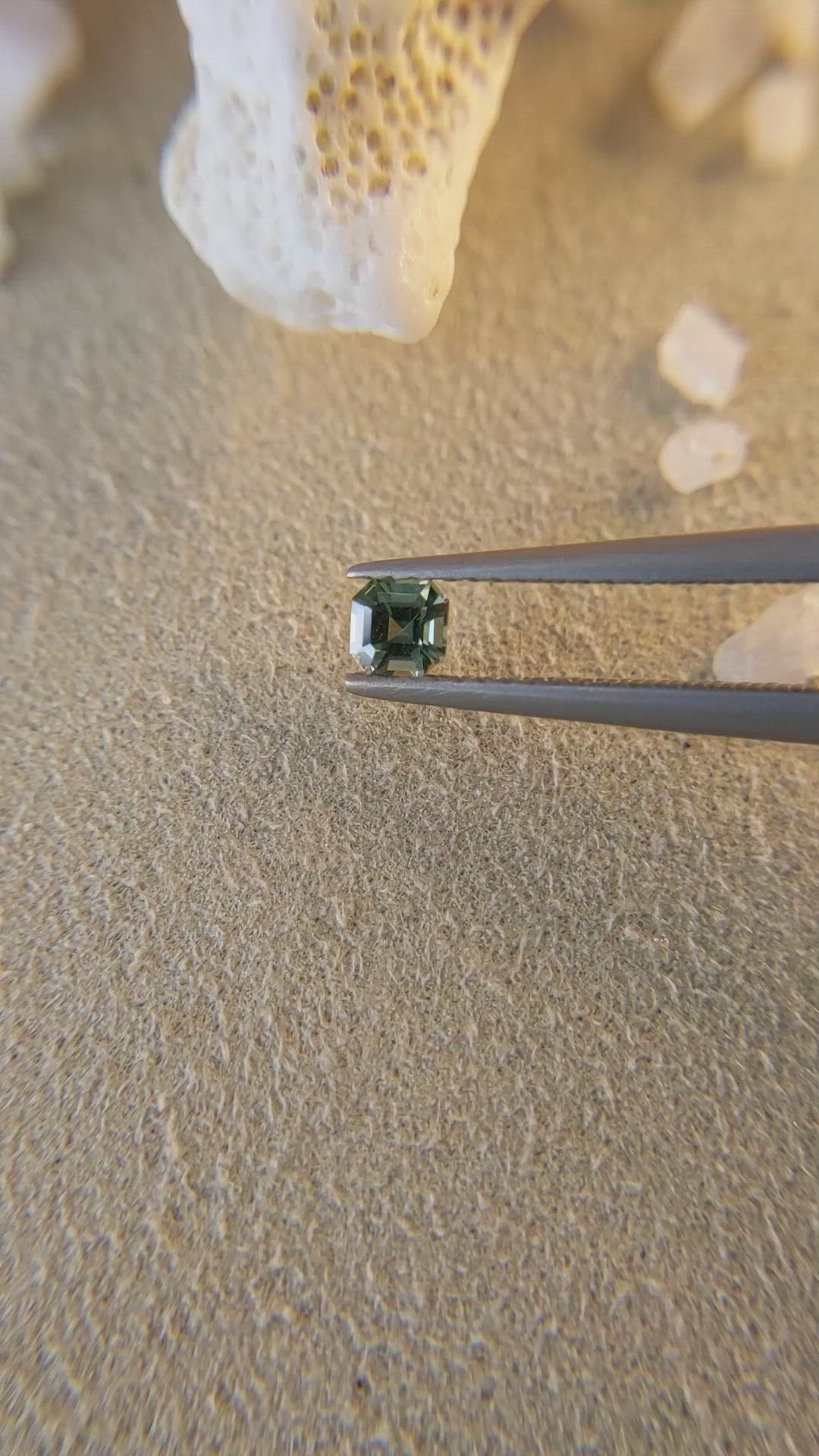 0.23 Ct. Green Sapphire from Ceylon (Sri Lanka) Size Video