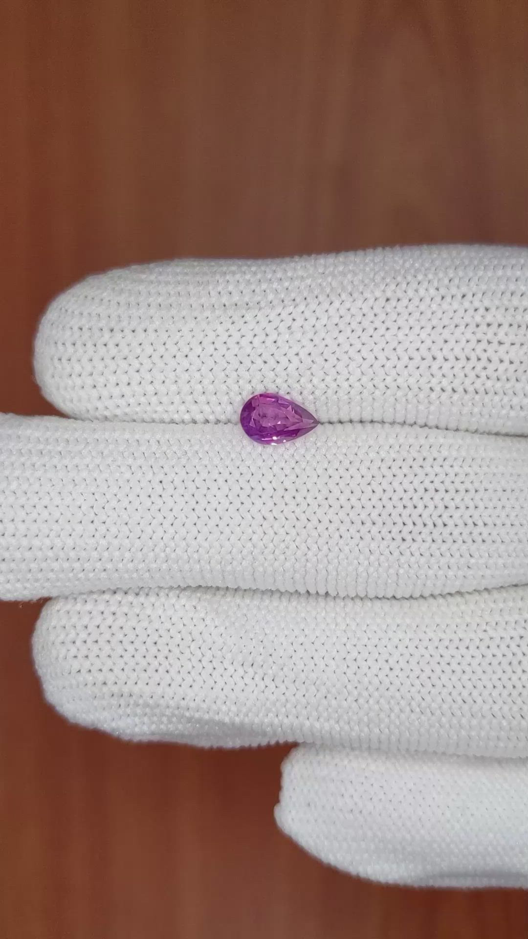 0.72 Ct. Pinkish Purple Sapphire from Ceylon (Sri Lanka) Size Video