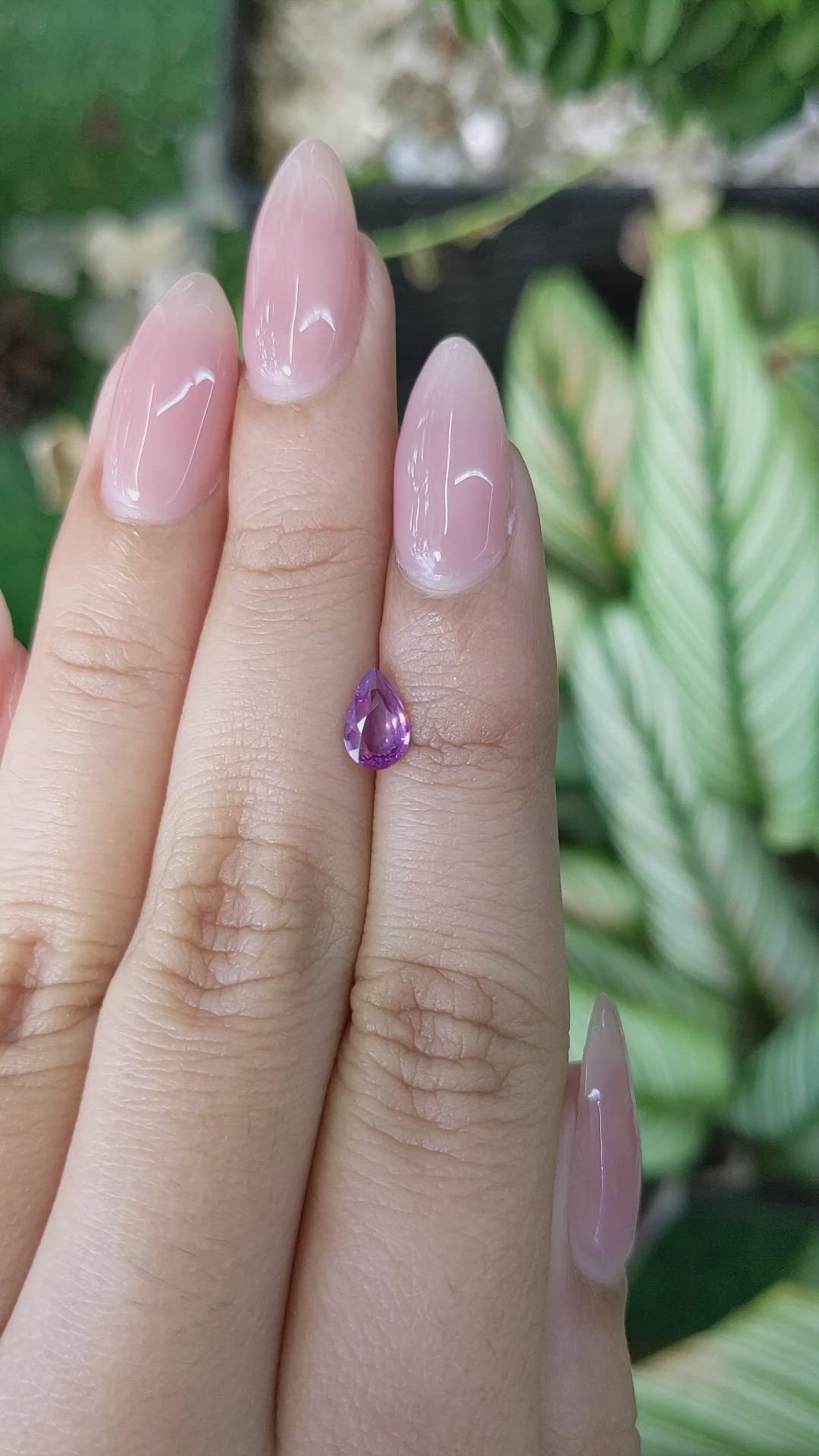 0.72 Ct. Pinkish Purple Sapphire from Ceylon (Sri Lanka) Size Video