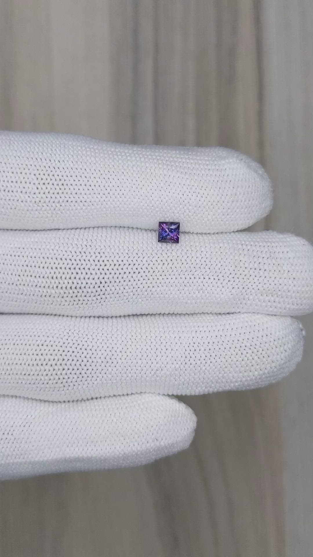 0.43 Ct. Bi Color Sapphire from Ceylon (Sri Lanka) Size Video