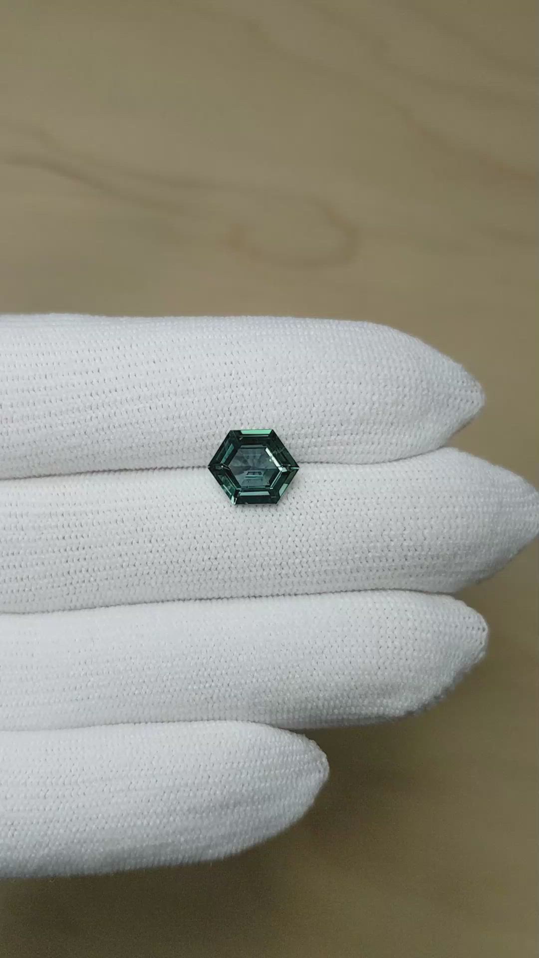 2.98 Ct. Bluish Green Sapphire from Ceylon (Sri Lanka) Size Video