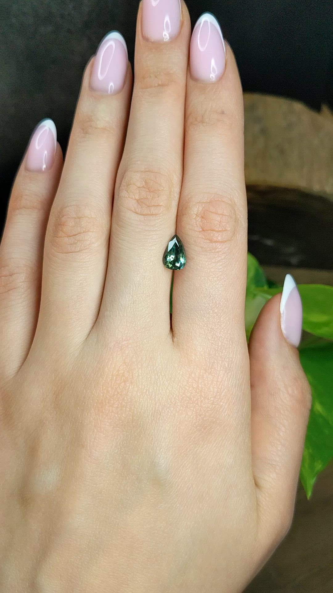2.86 Ct. Bluish Green Sapphire from Ceylon (Sri Lanka) Size Video