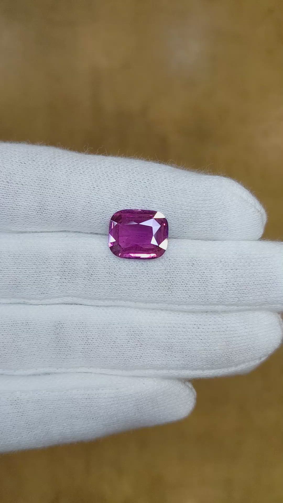 5.06 Ct. Purple Sapphire from Madagascar Size Video