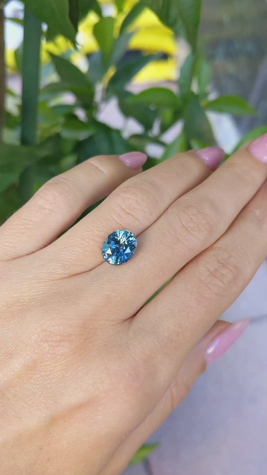 4.07 Ct. Greenish Blue Sapphire from Madagascar Size Video