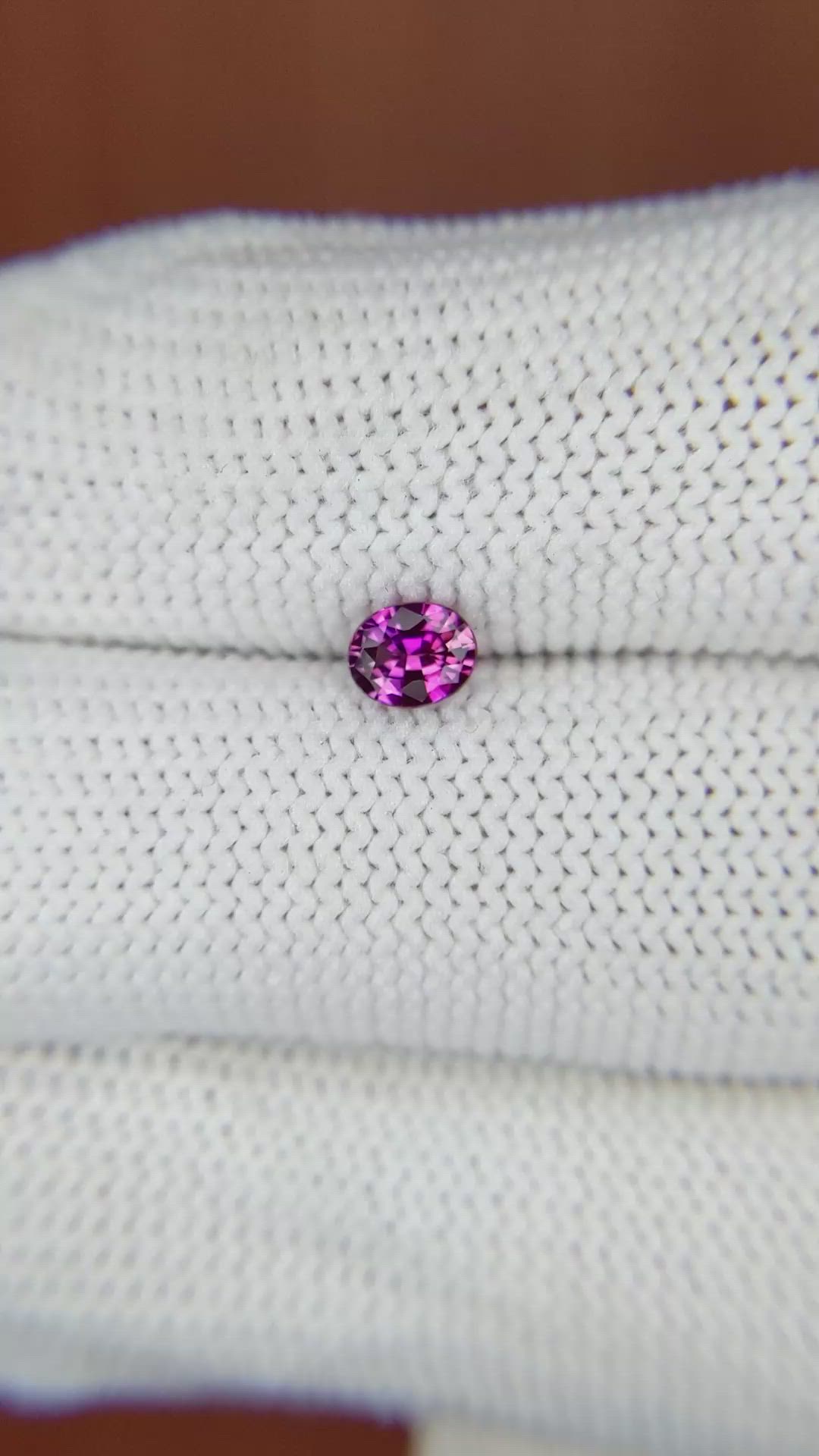 0.38 Ct. Purplish Pink Sapphire from Ceylon (Sri Lanka) Size Video