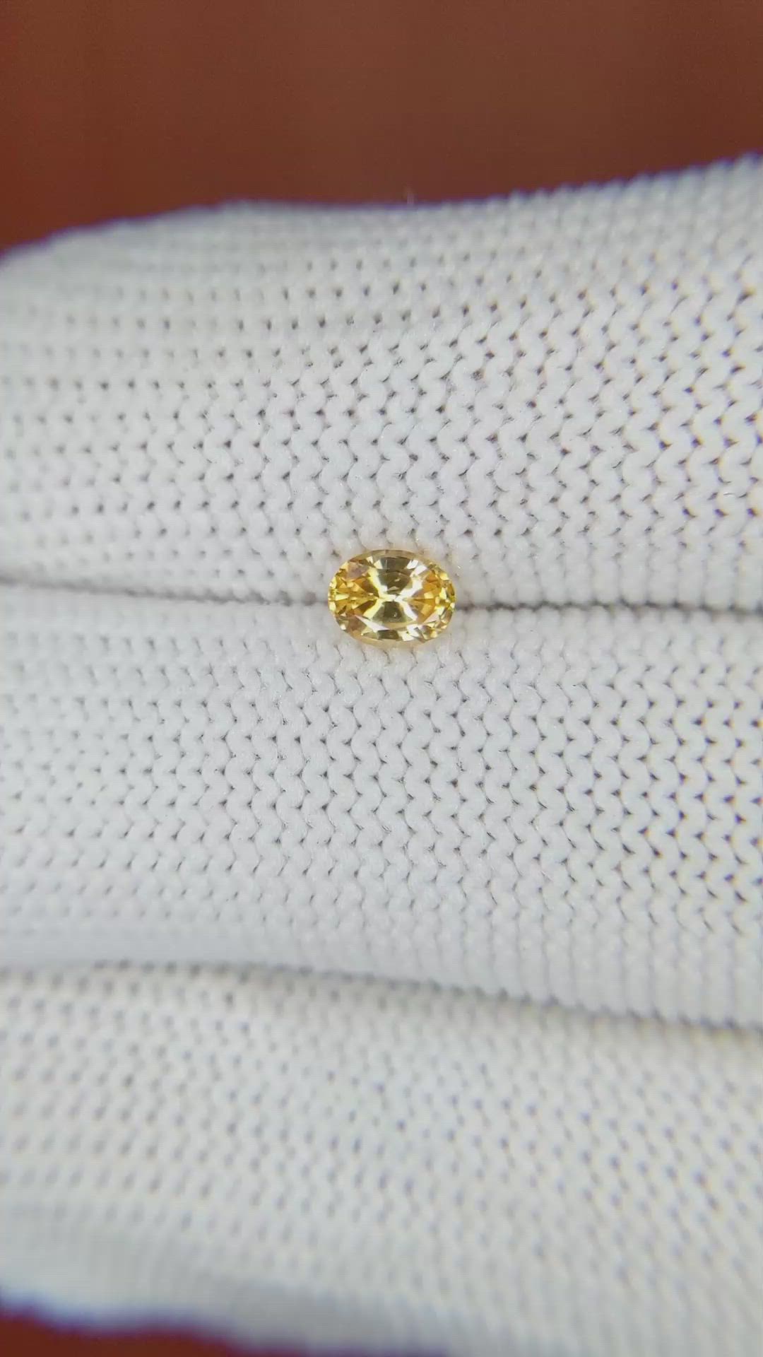 0.44 Ct. Yellow Sapphire from Ceylon (Sri Lanka) Size Video