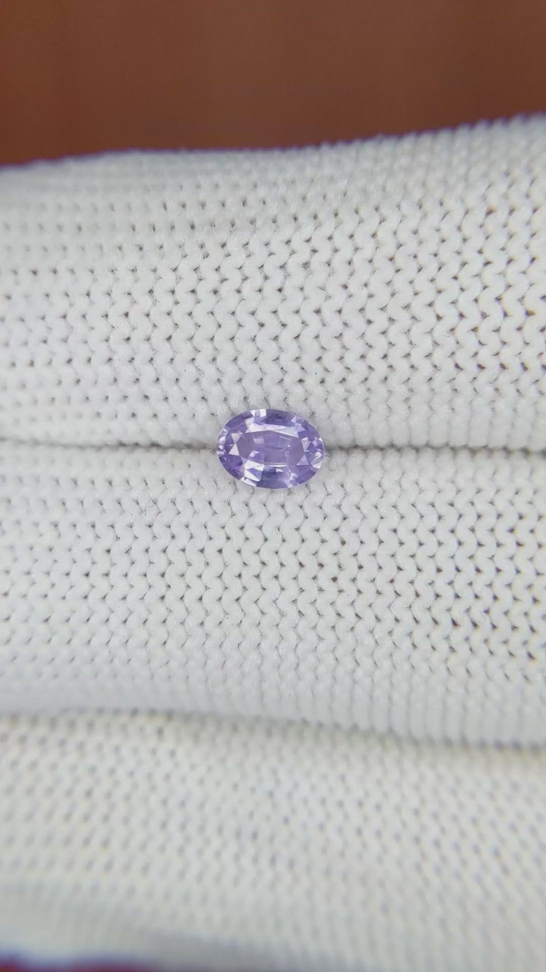 0.57 Ct. Purple Sapphire from Ceylon (Sri Lanka) Size Video