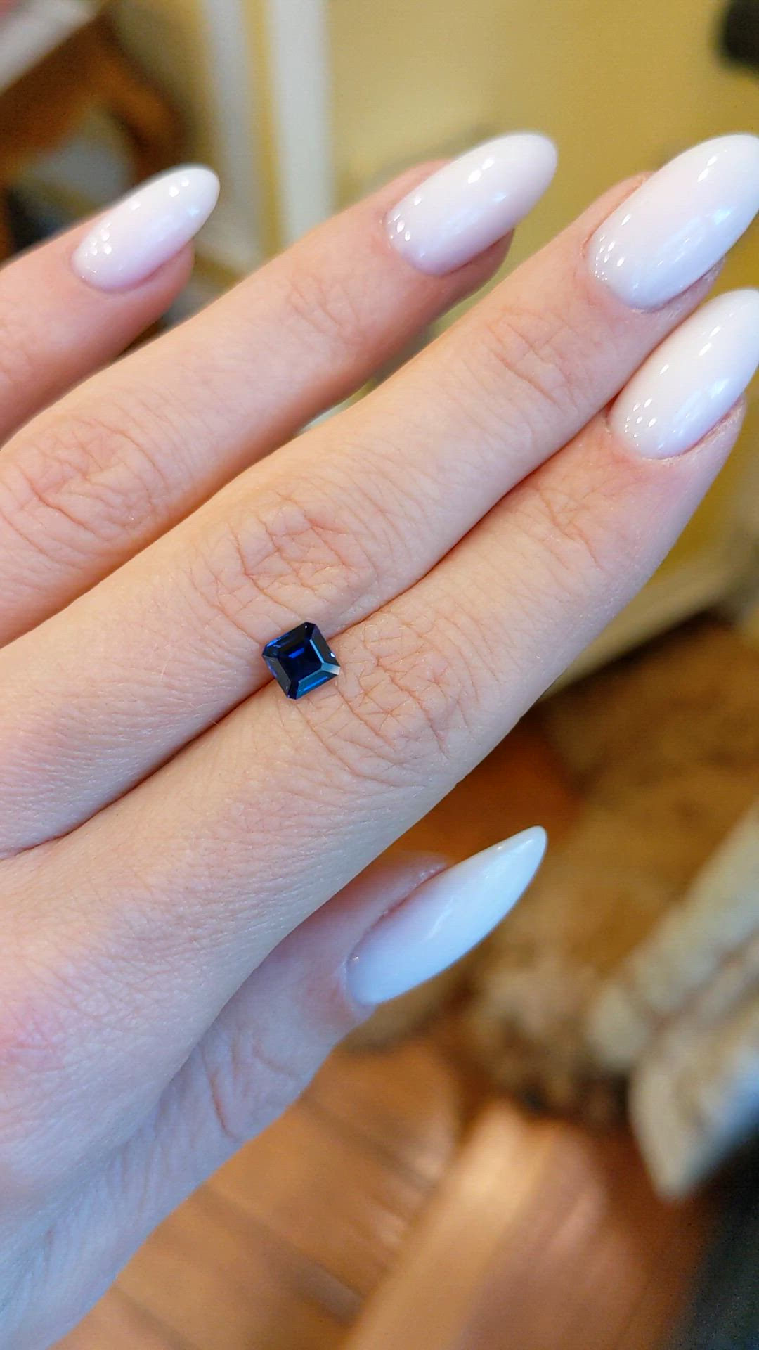0.76 Ct. Blue Sapphire from Ceylon (Sri Lanka) Size Video