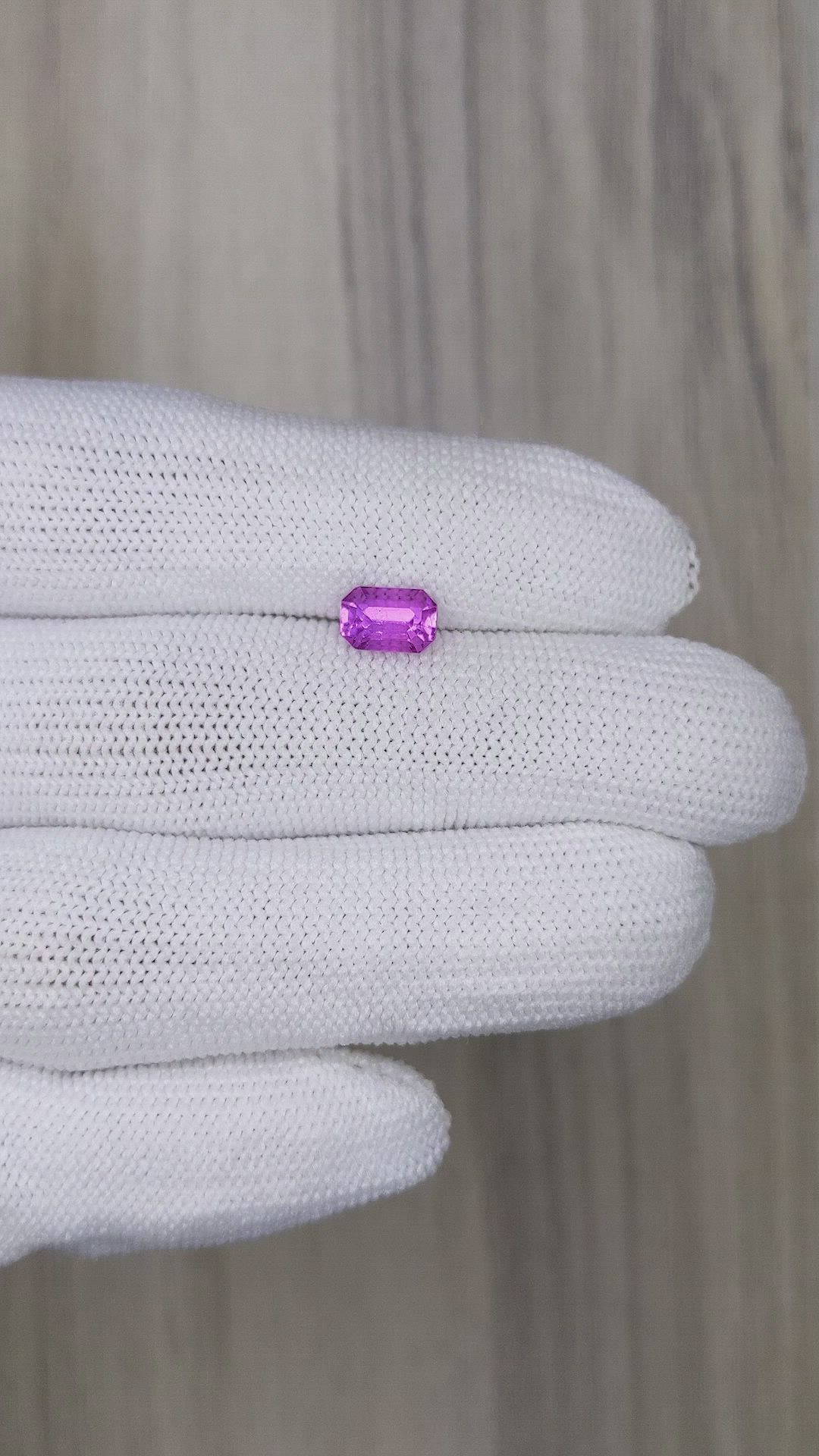 1.53 Ct. Pinkish Purple Sapphire from Ceylon (Sri Lanka) Size Video