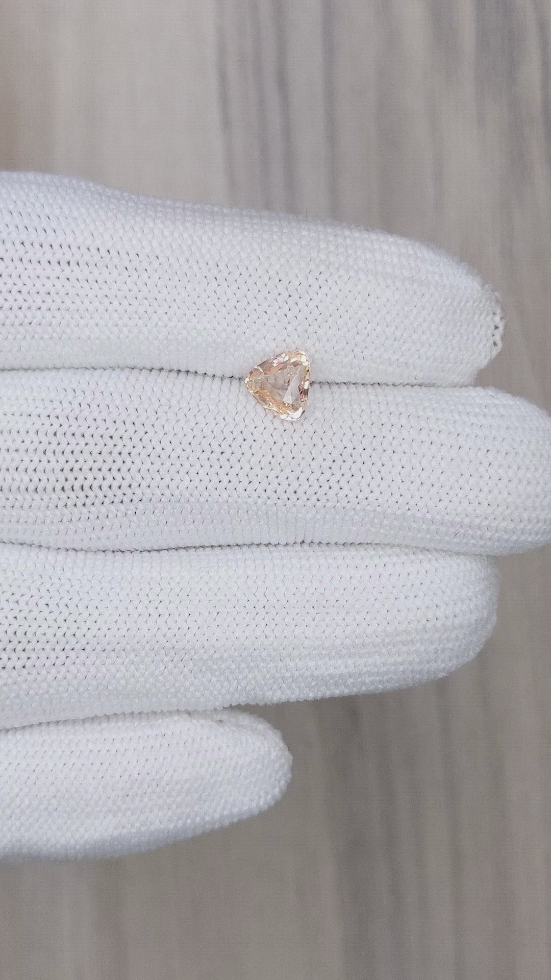 1.12 Ct. Peach Sapphire from Ceylon (Sri Lanka) Size Video
