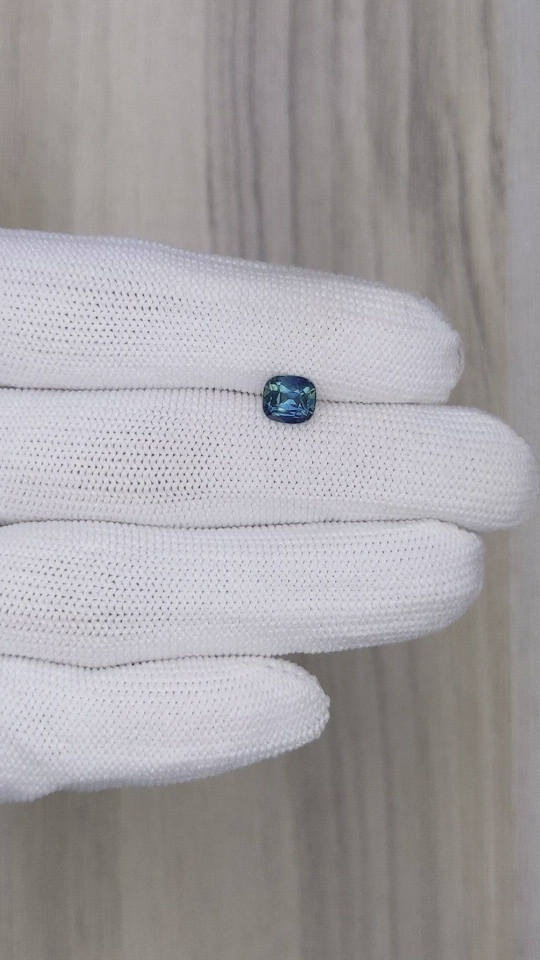 1.58 Ct. Greenish Blue Sapphire from Ceylon (Sri Lanka) Size Video
