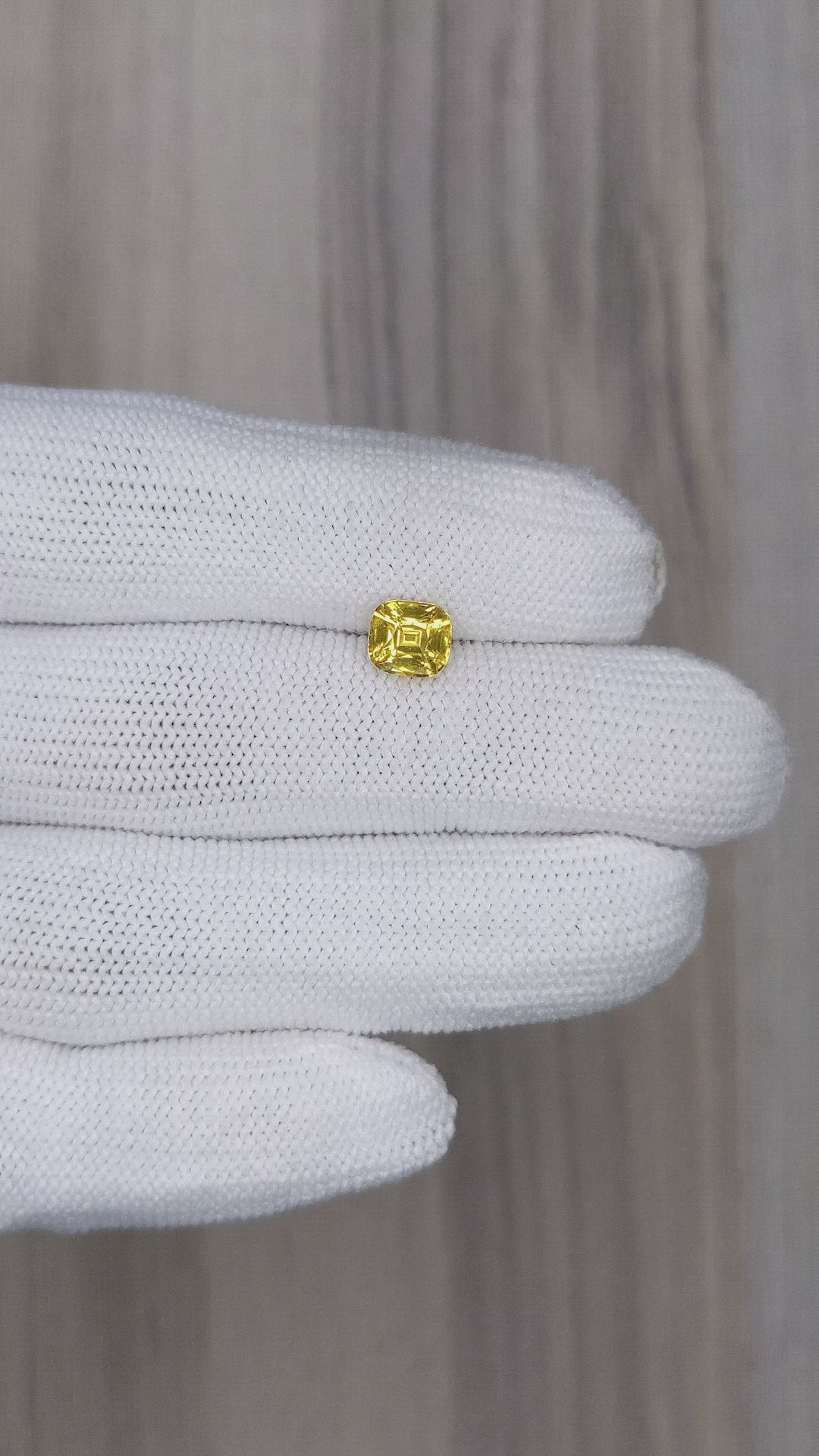 1.60 Ct. Yellow Sapphire from Ceylon (Sri Lanka) Size Video