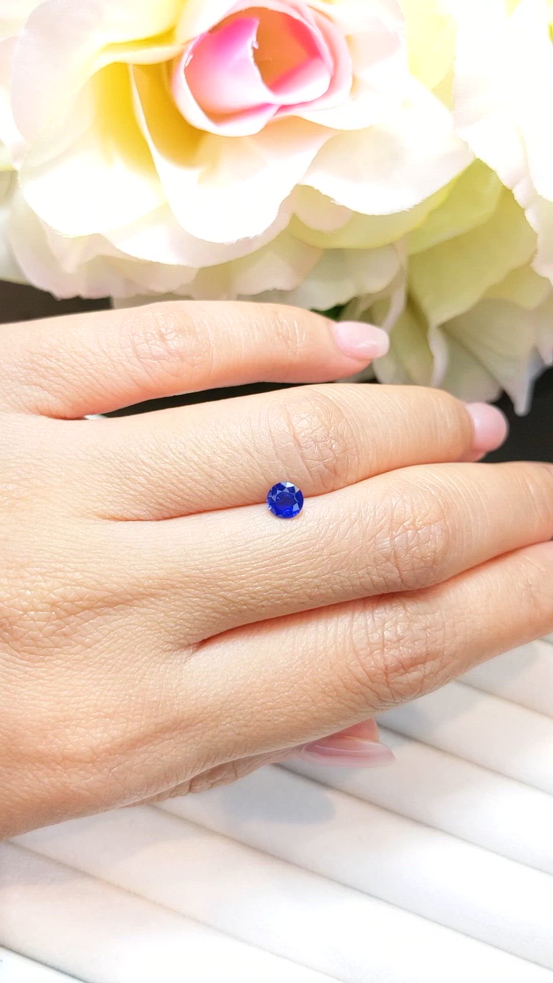 0.55 Ct. Blue Sapphire from Ceylon (Sri Lanka) Size Video