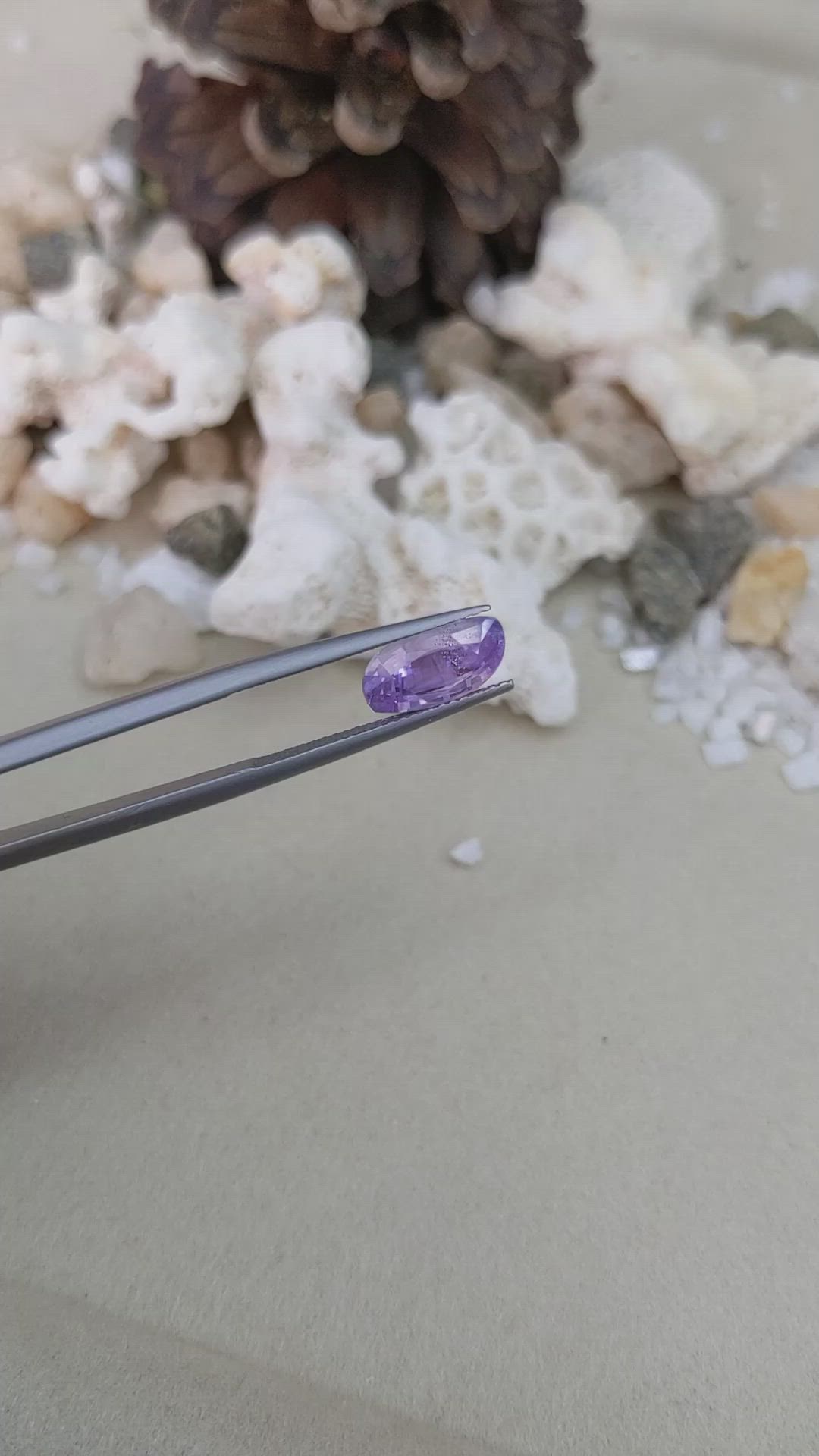 2.58 Ct. Purple Sapphire from Ceylon (Sri Lanka) Size Video