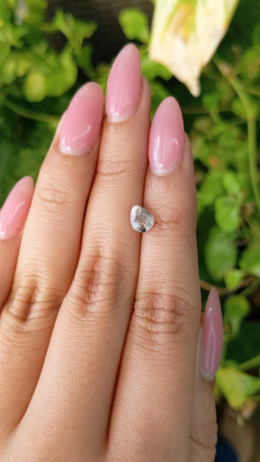 1.20 Ct. White Sapphire from Ceylon (Sri Lanka) Size Video