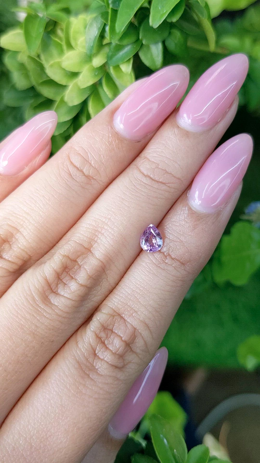 0.61 Ct. Purplish Pink Sapphire from Ceylon (Sri Lanka) Size Video