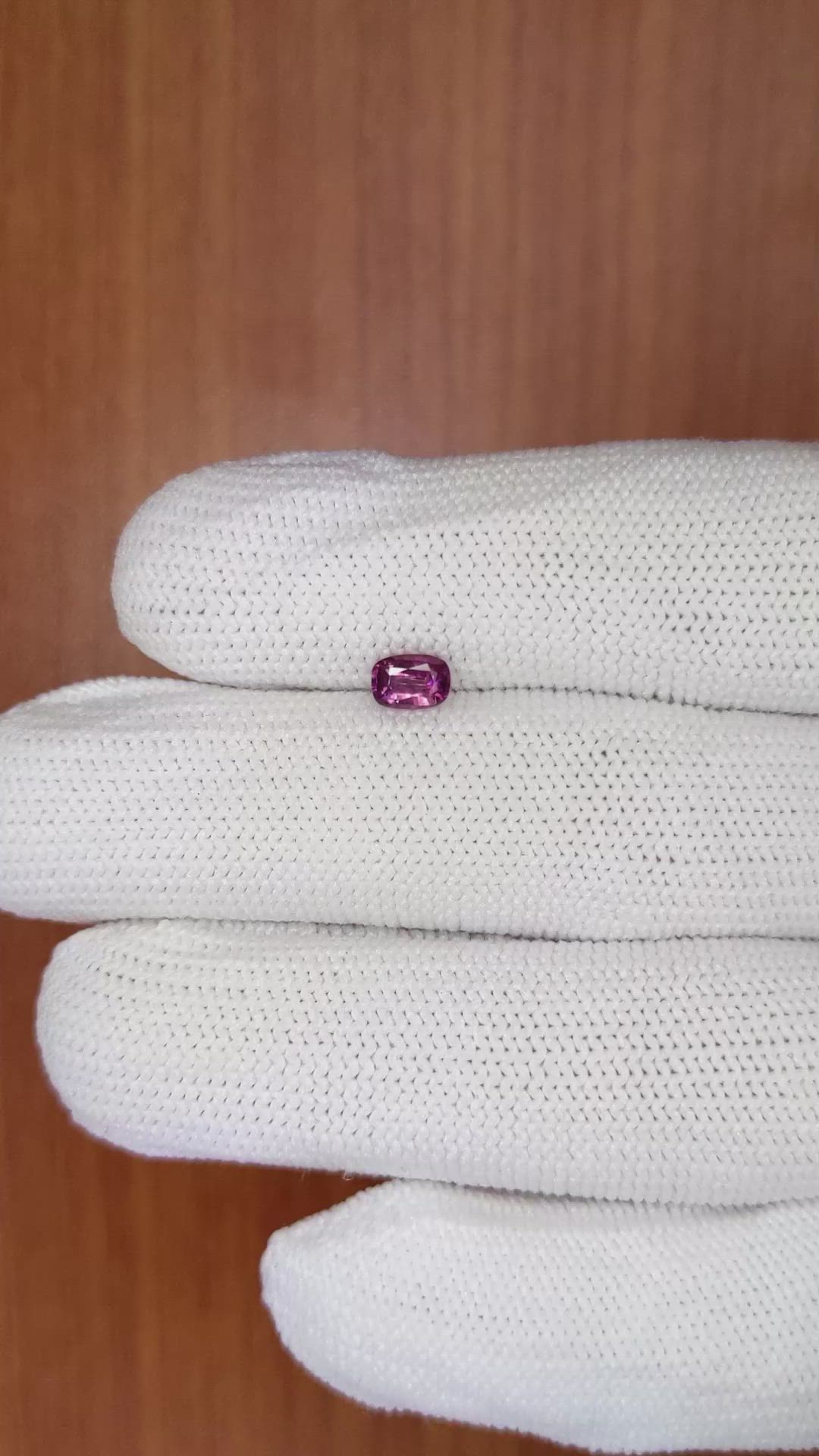 0.49 Ct. Purplish Pink Sapphire from Ceylon (Sri Lanka) Size Video