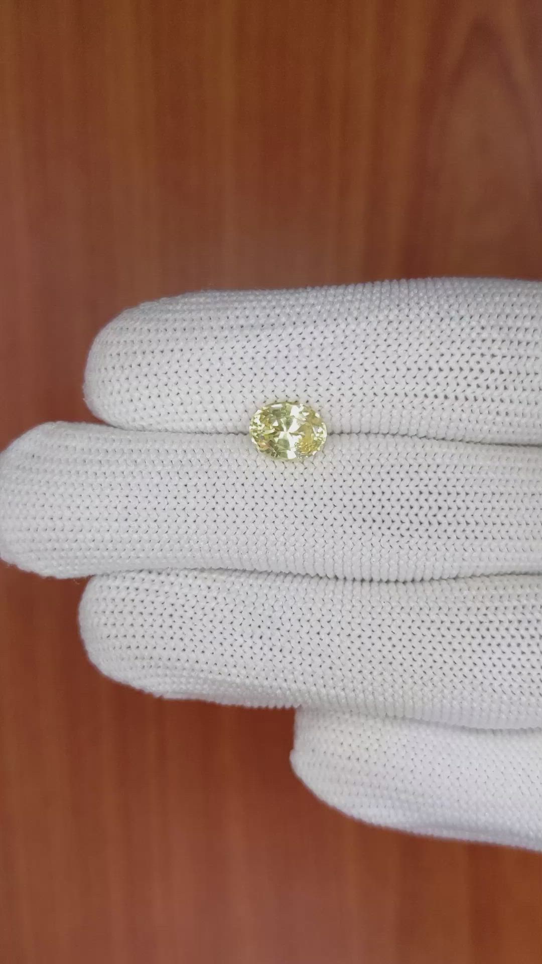 1.70 Ct. Yellow Sapphire from Ceylon (Sri Lanka) Size Video