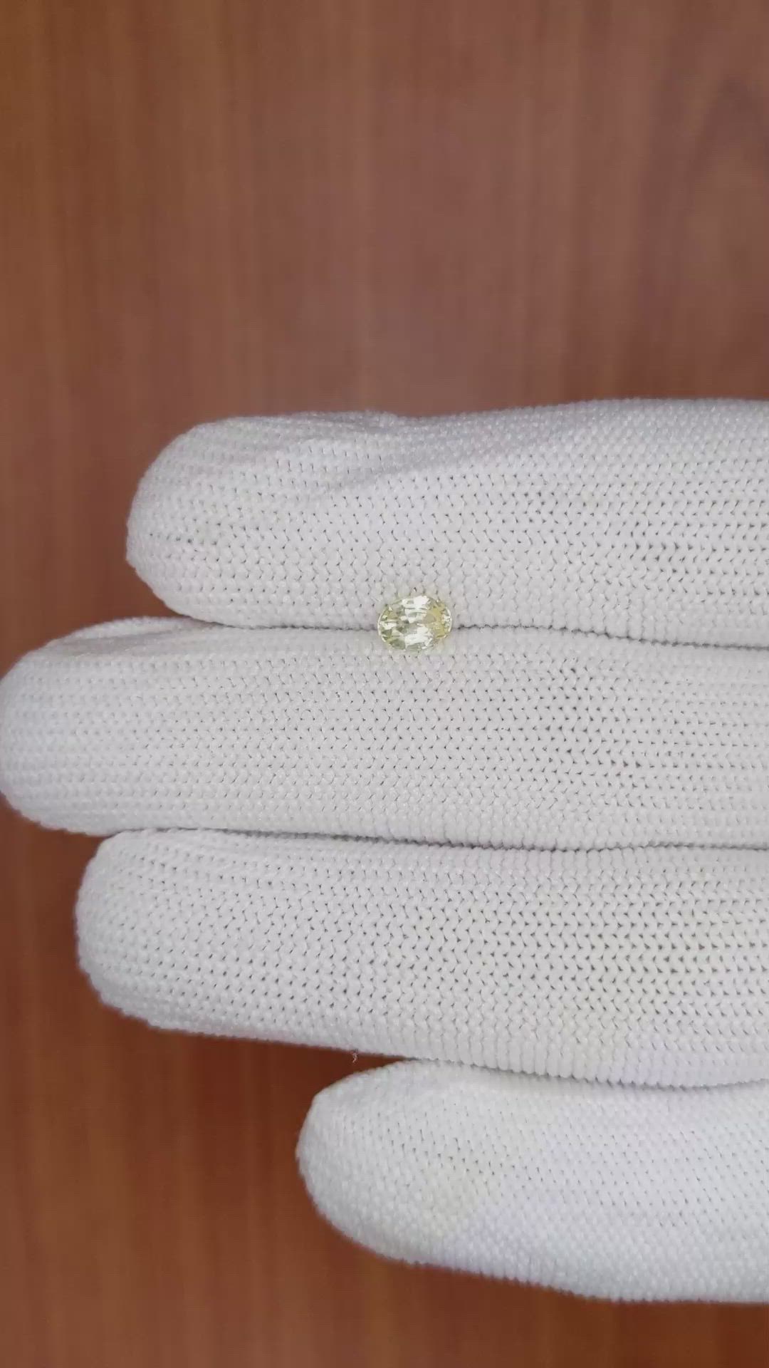 0.57 Ct. Yellow Sapphire from Ceylon (Sri Lanka) Size Video