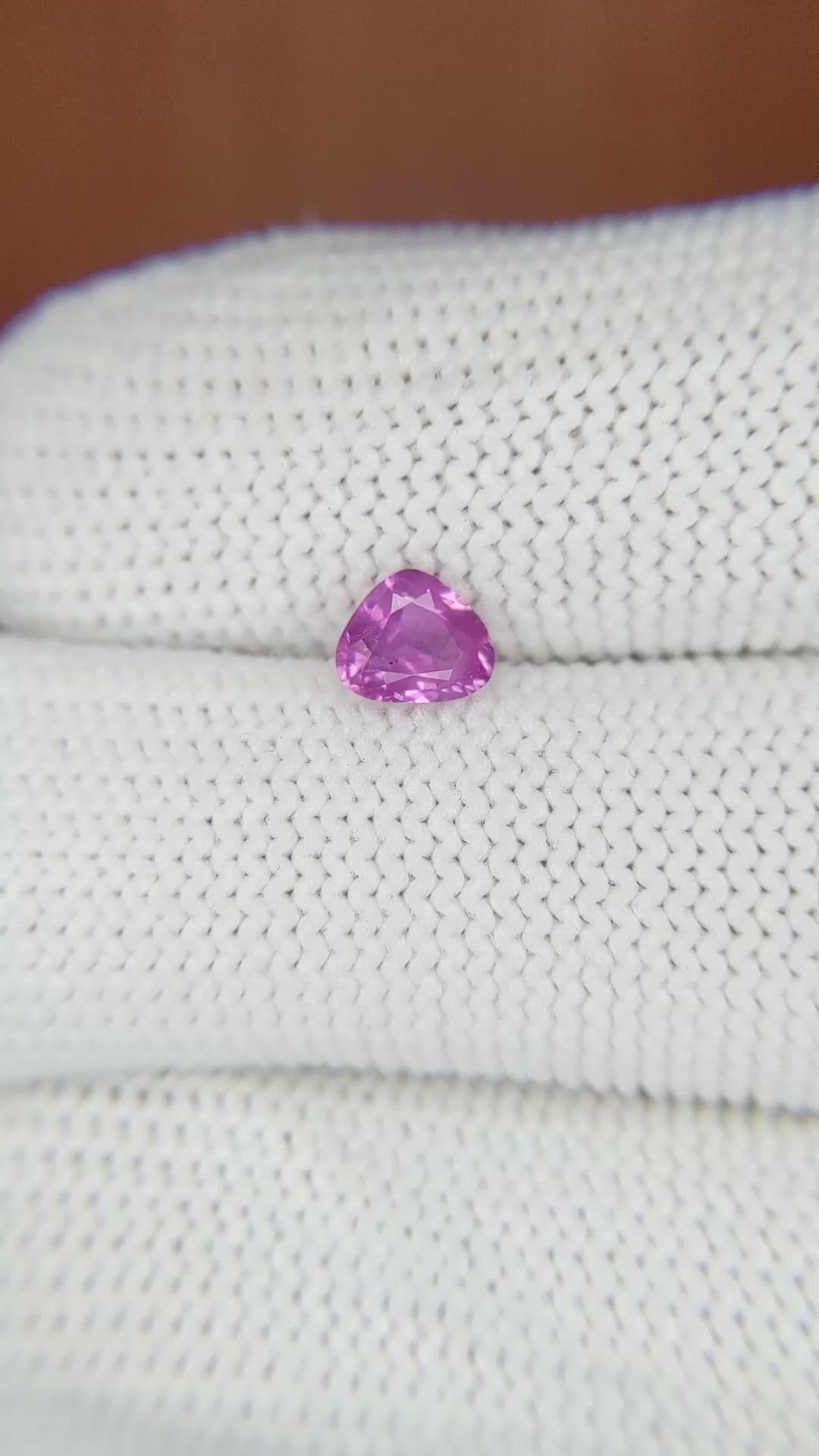 0.60 Ct. Pink Sapphire from Ceylon (Sri Lanka) Size Video