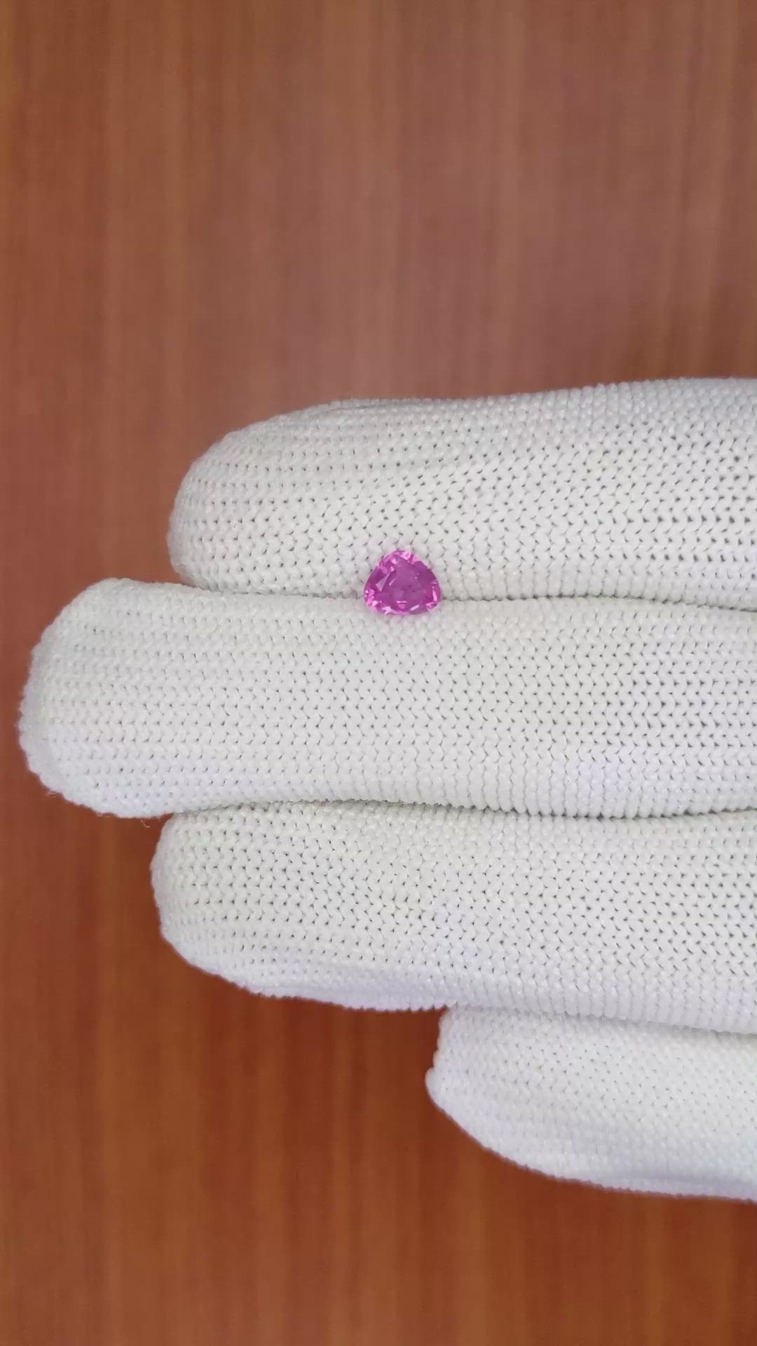 0.60 Ct. Pink Sapphire from Ceylon (Sri Lanka) Size Video