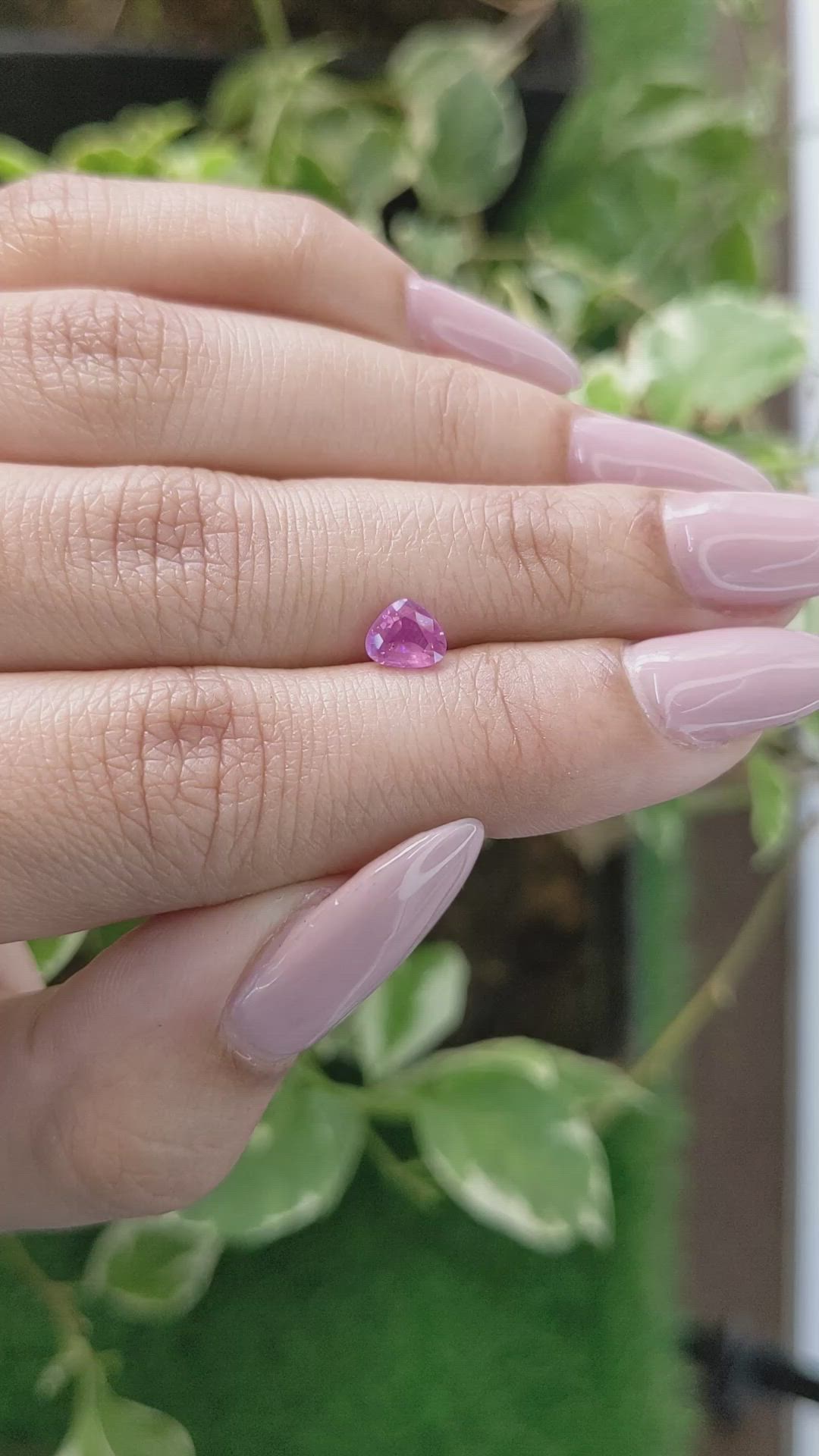 0.60 Ct. Pink Sapphire from Ceylon (Sri Lanka) Size Video
