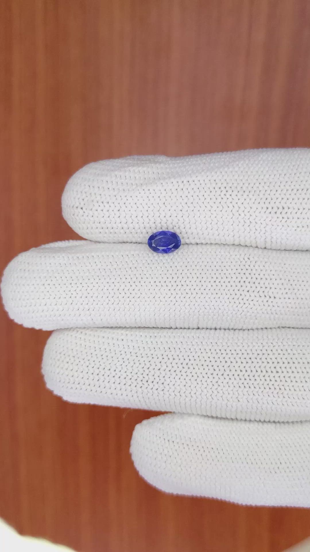 0.67 Ct. Blue Sapphire from Ceylon (Sri Lanka) Size Video