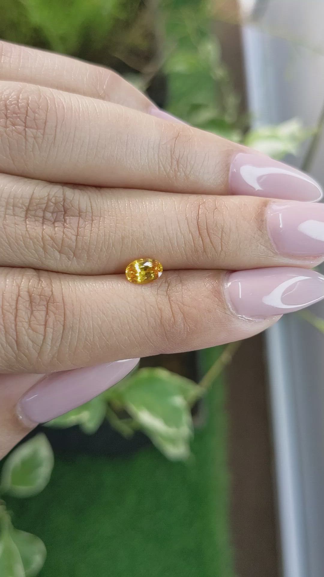 0.72 Ct. Orangish Yellow Sapphire from Ceylon (Sri Lanka) Size Video