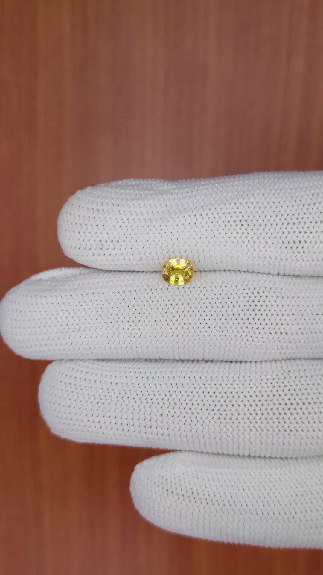 0.57 Ct. Yellow Sapphire from Ceylon (Sri Lanka) Size Video