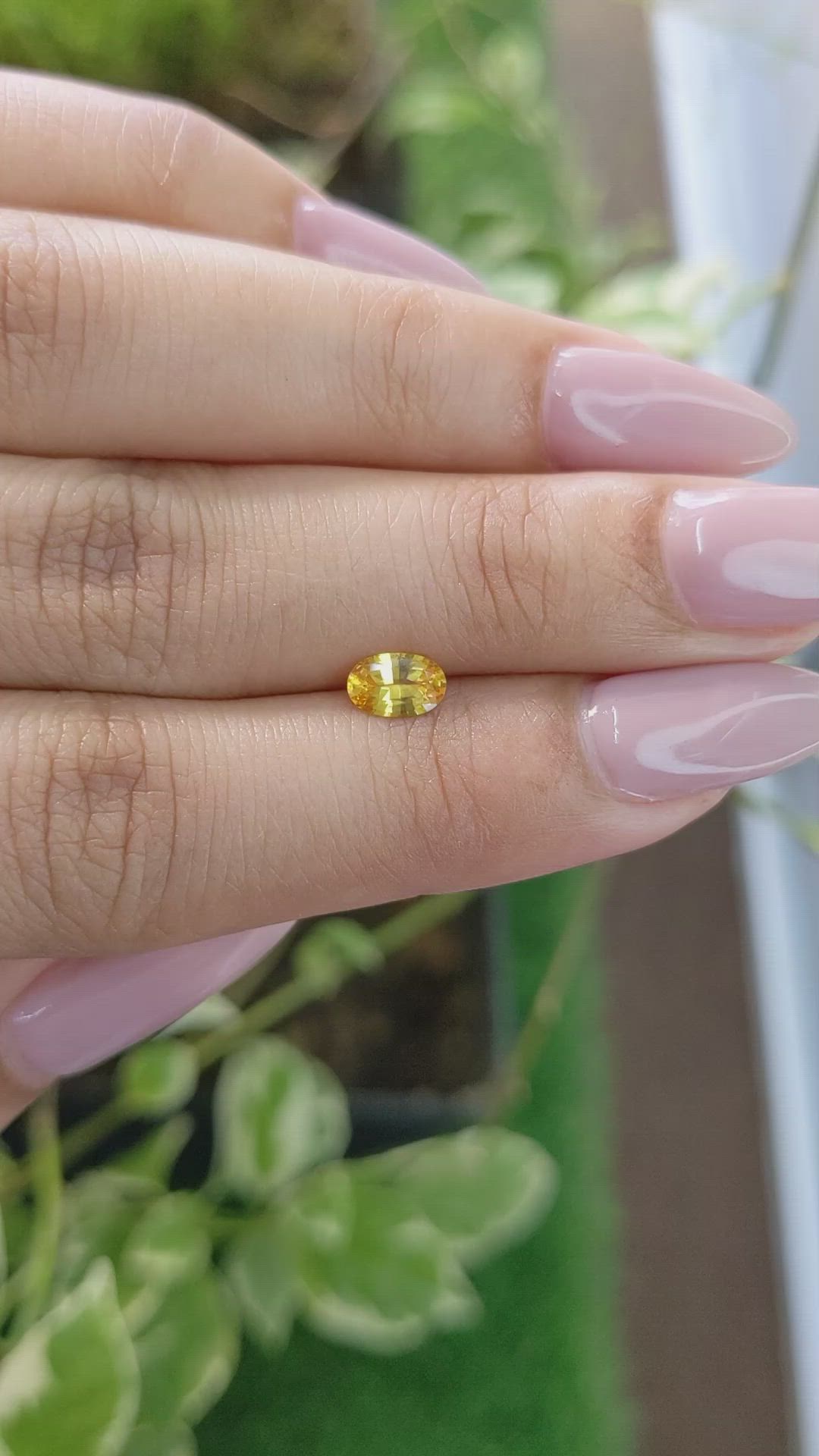 0.56 Ct. Orangish Yellow Sapphire from Ceylon (Sri Lanka) Size Video