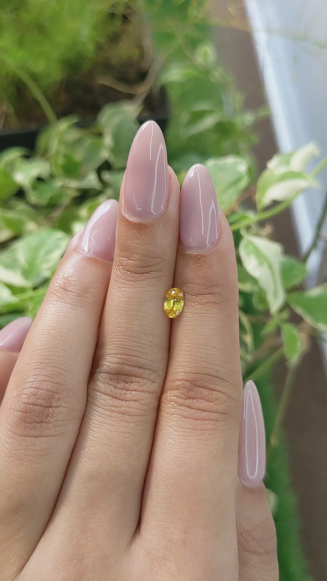 0.56 Ct. Orangish Yellow Sapphire from Ceylon (Sri Lanka) Size Video