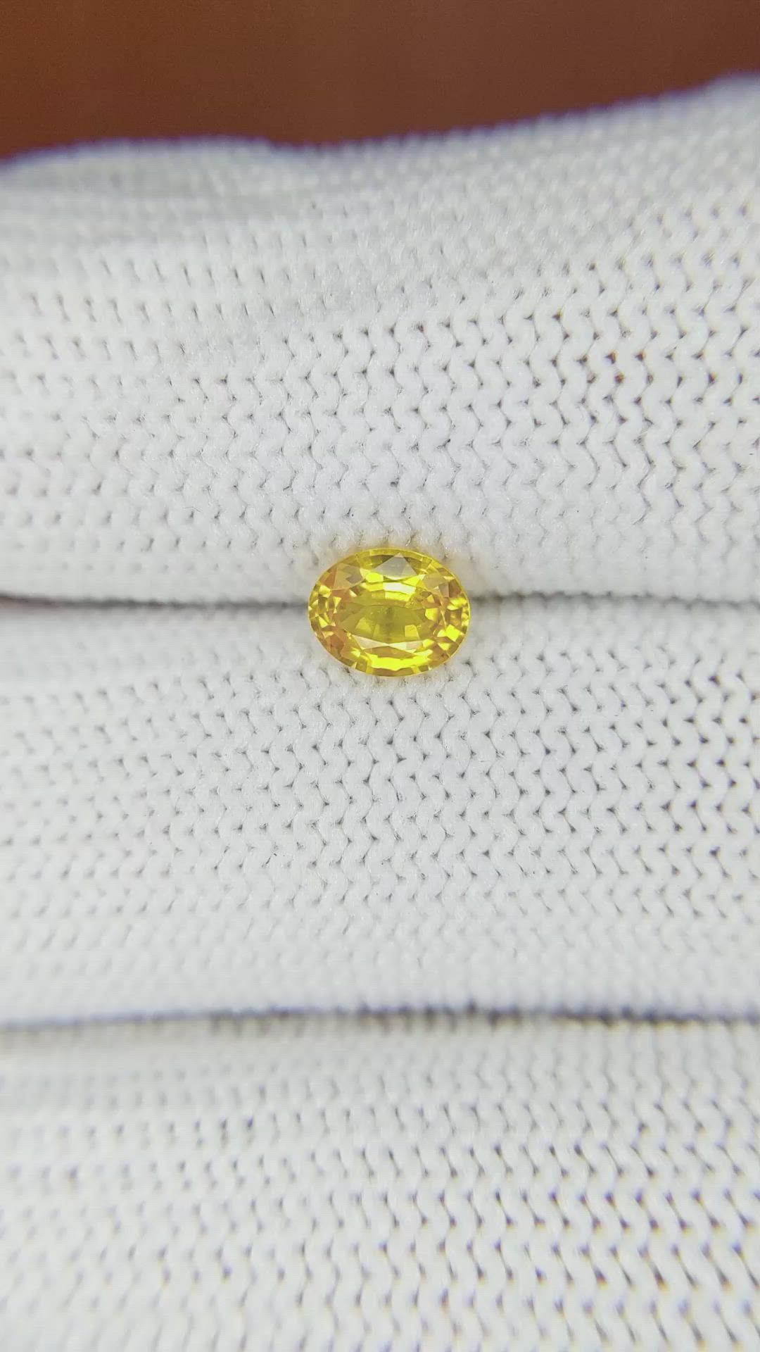 0.71 Ct. Yellow Sapphire from Ceylon (Sri Lanka) Size Video