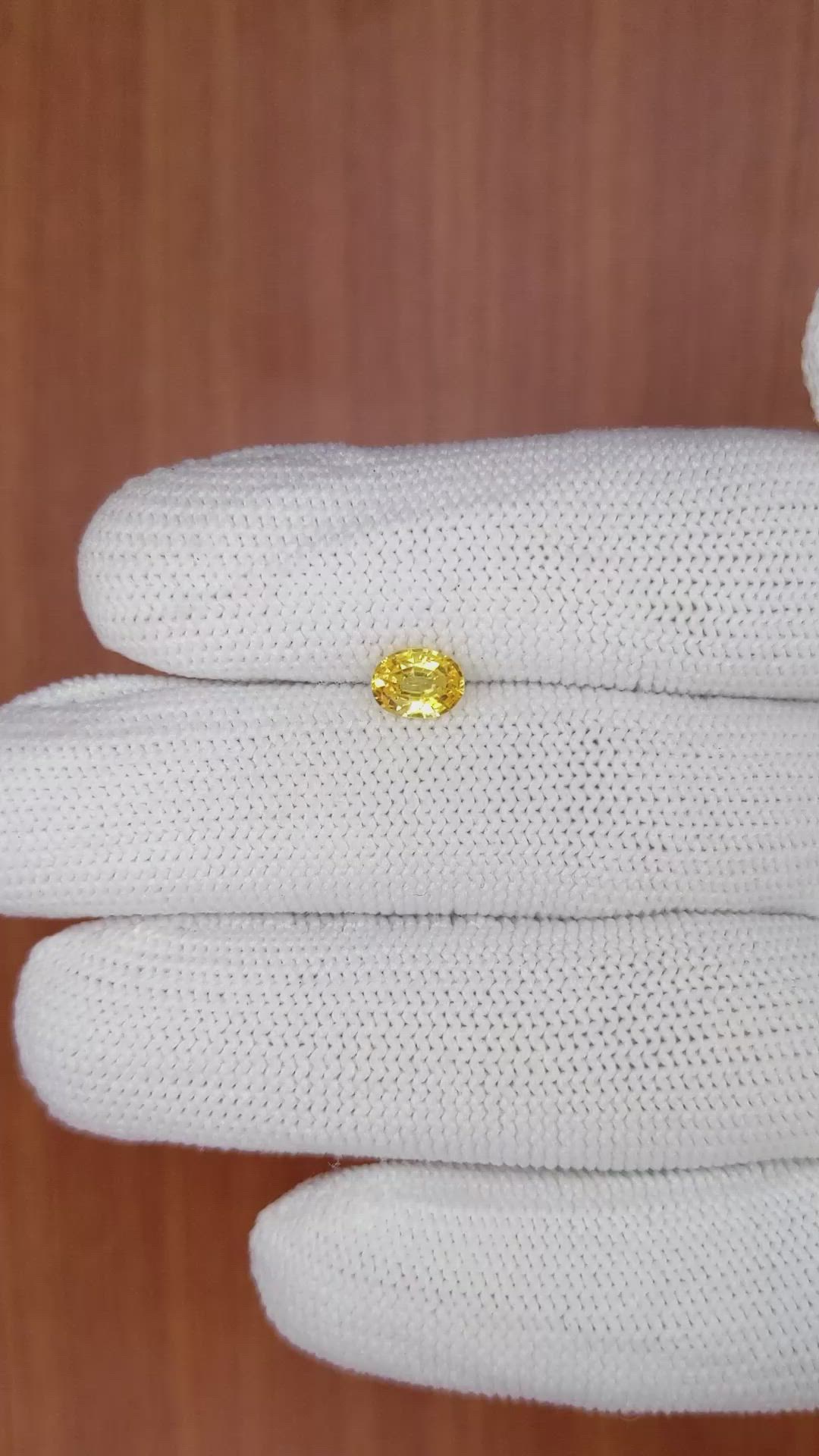 0.72 Ct. Yellow Sapphire from Ceylon (Sri Lanka) Size Video