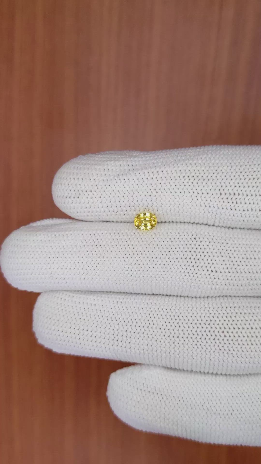 0.57 Ct. Yellow Sapphire from Ceylon (Sri Lanka) Size Video