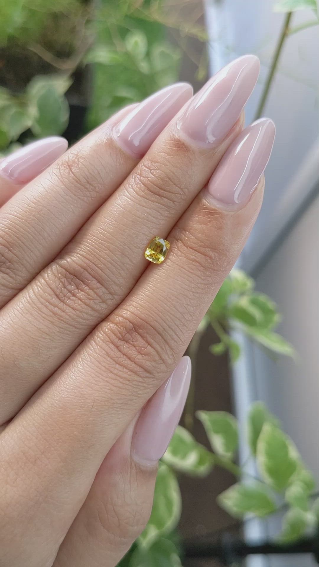 0.47 Ct. Yellow Sapphire from Ceylon (Sri Lanka) Size Video