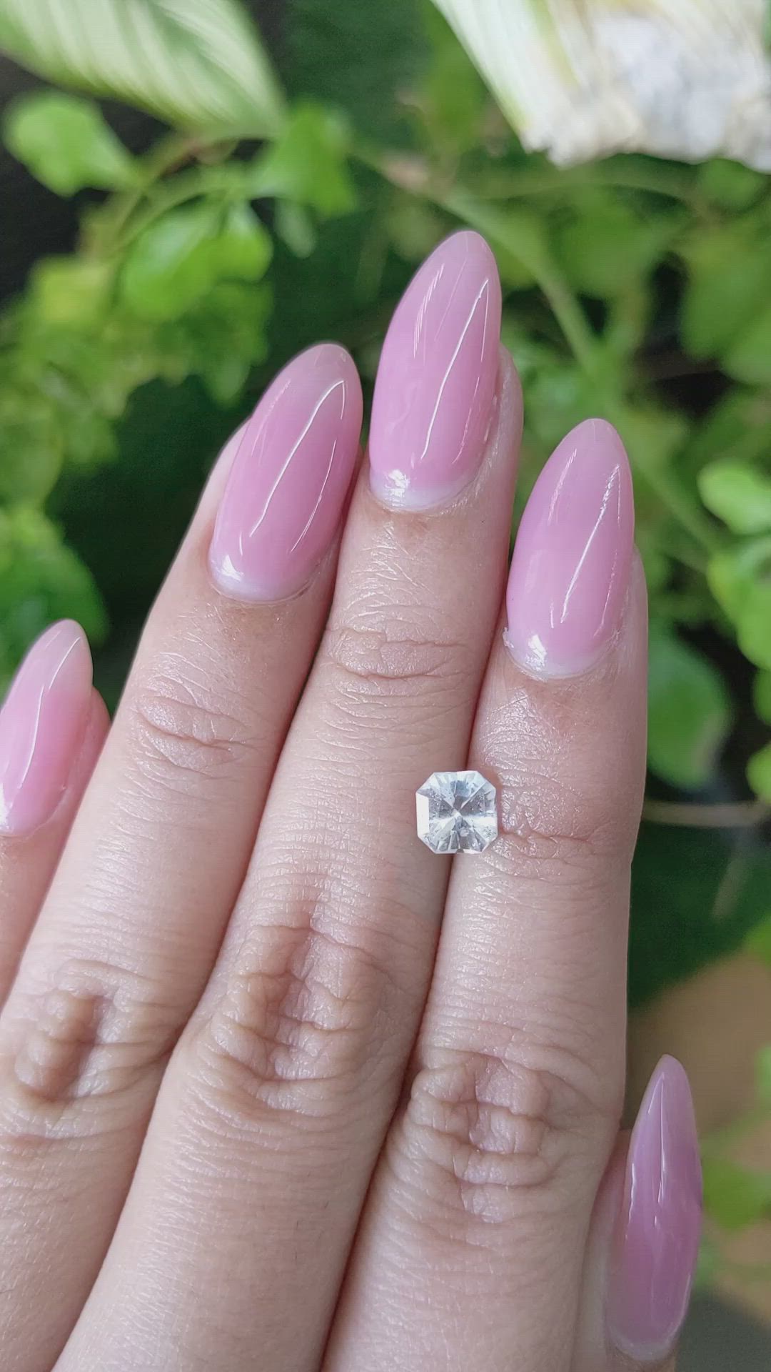 1.05 Ct. White Sapphire from Ceylon (Sri Lanka) Size Video