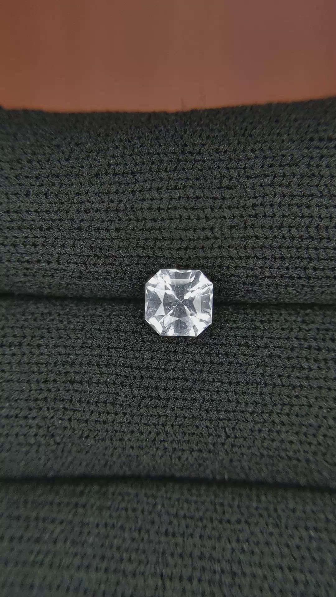 1.05 Ct. White Sapphire from Ceylon (Sri Lanka) Size Video