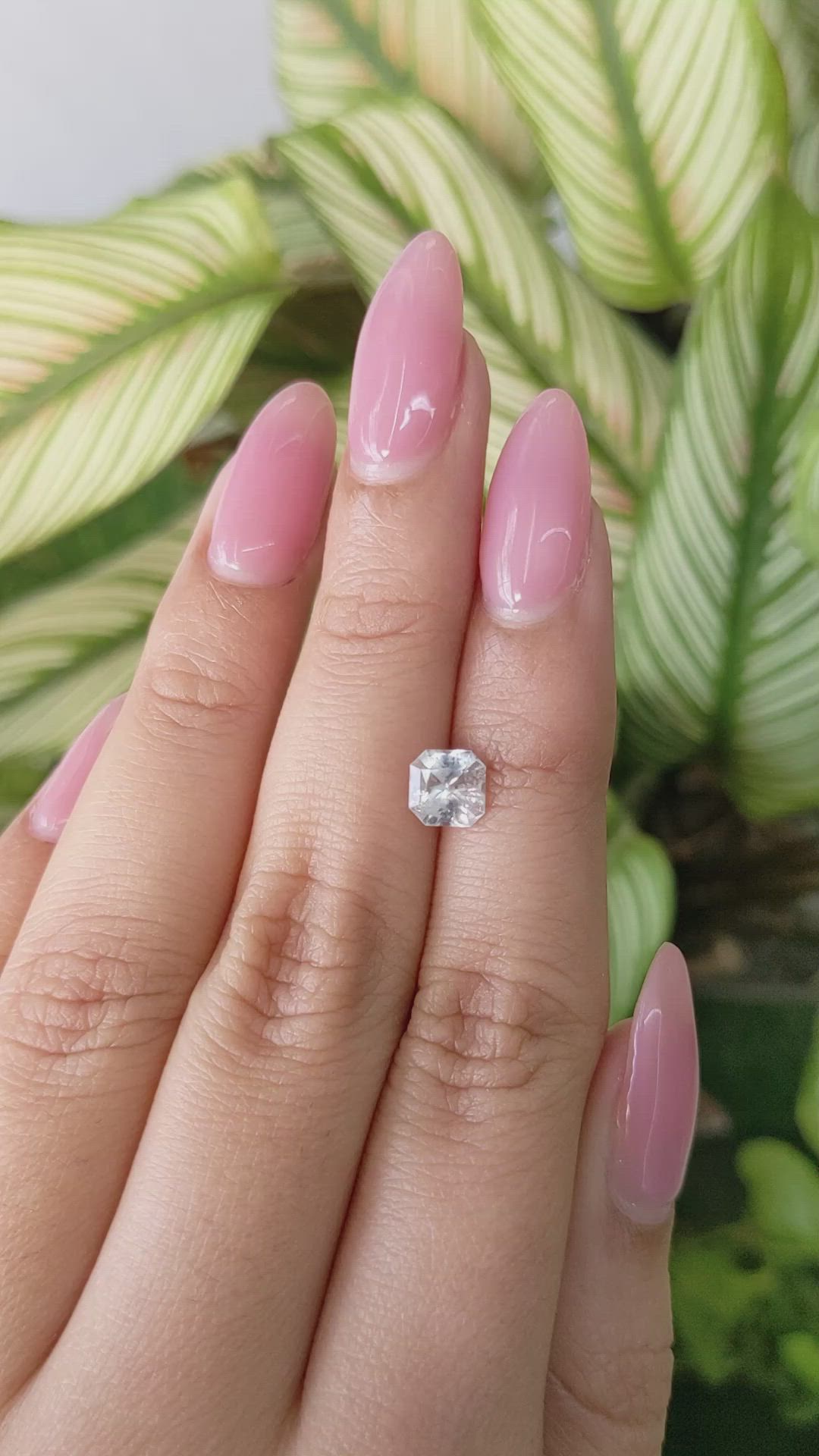 1.17 Ct. White Sapphire from Ceylon (Sri Lanka) Size Video