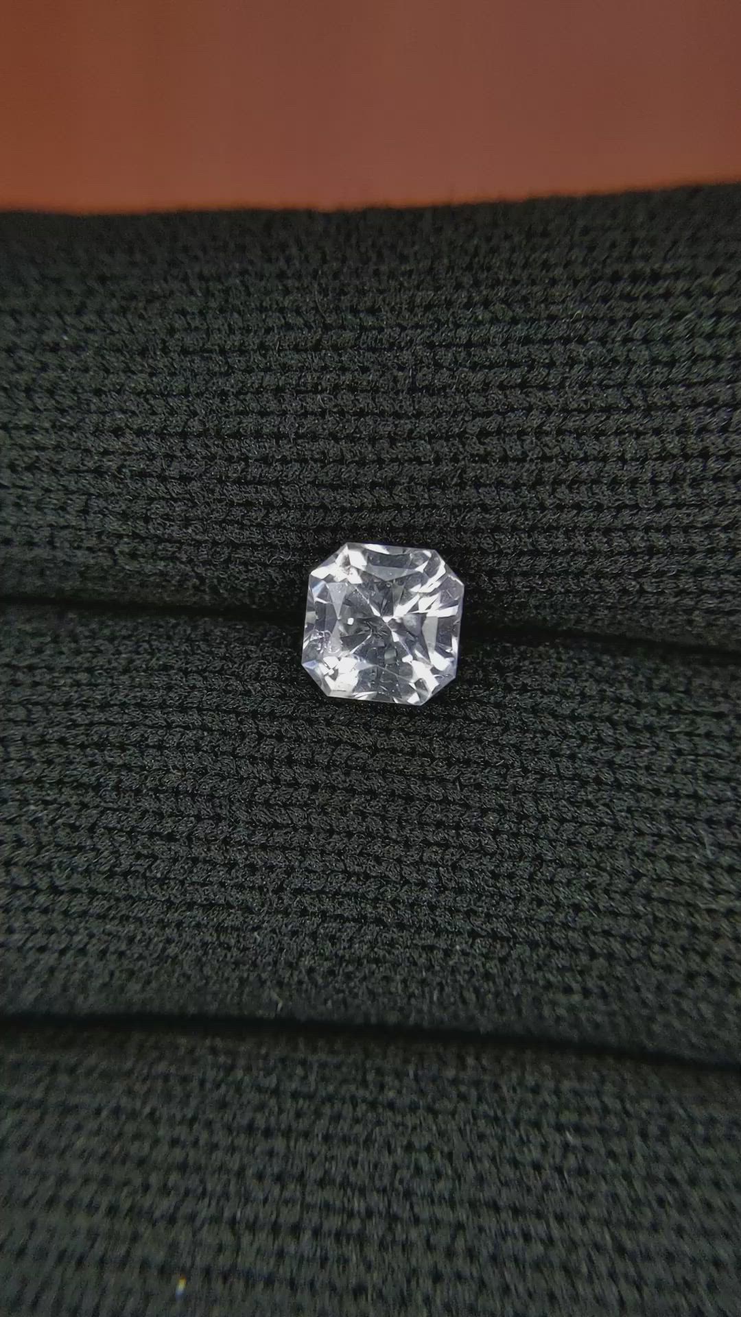 1.17 Ct. White Sapphire from Ceylon (Sri Lanka) Size Video