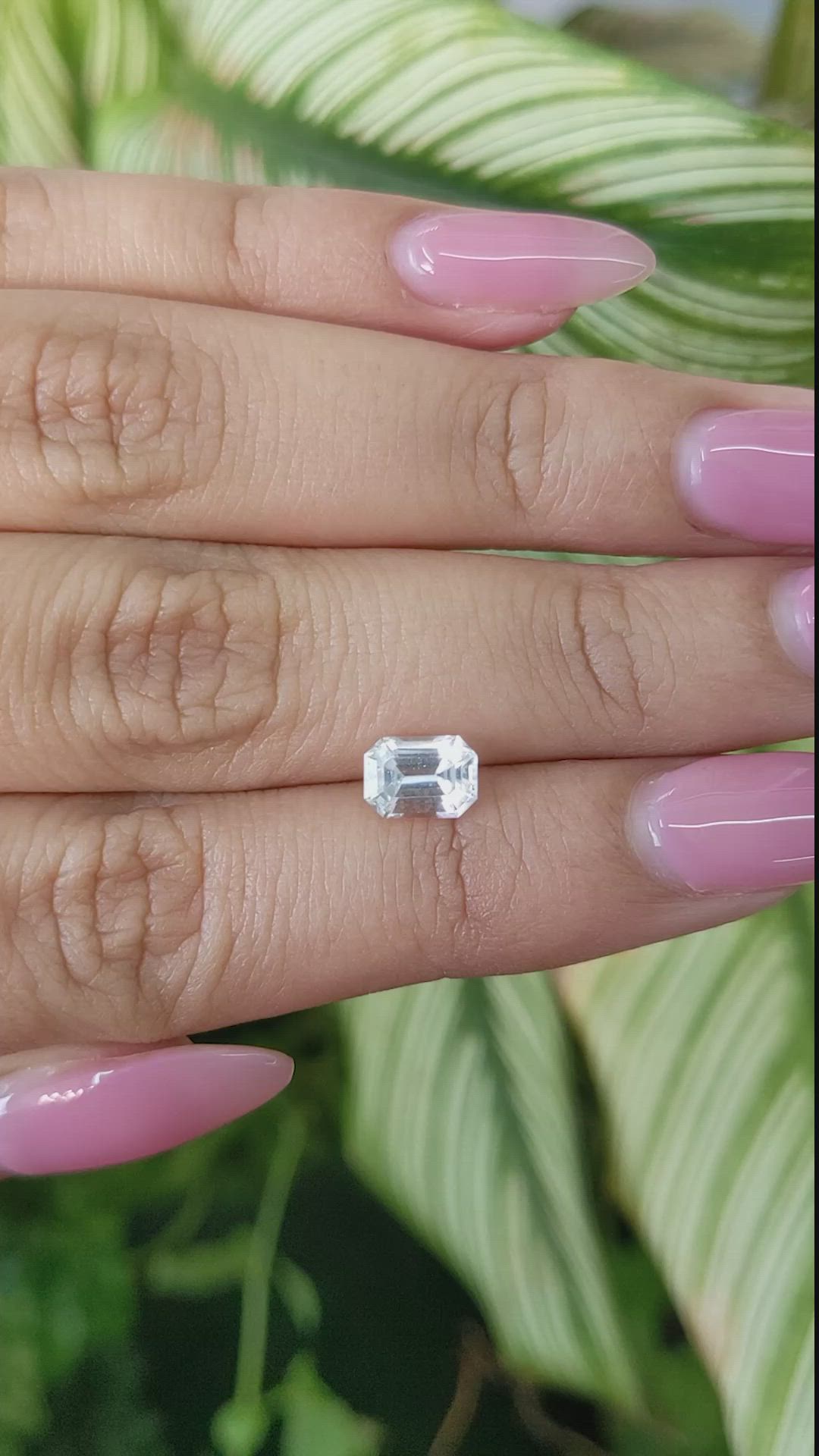 1.26 Ct. White Sapphire from Ceylon (Sri Lanka) Size Video