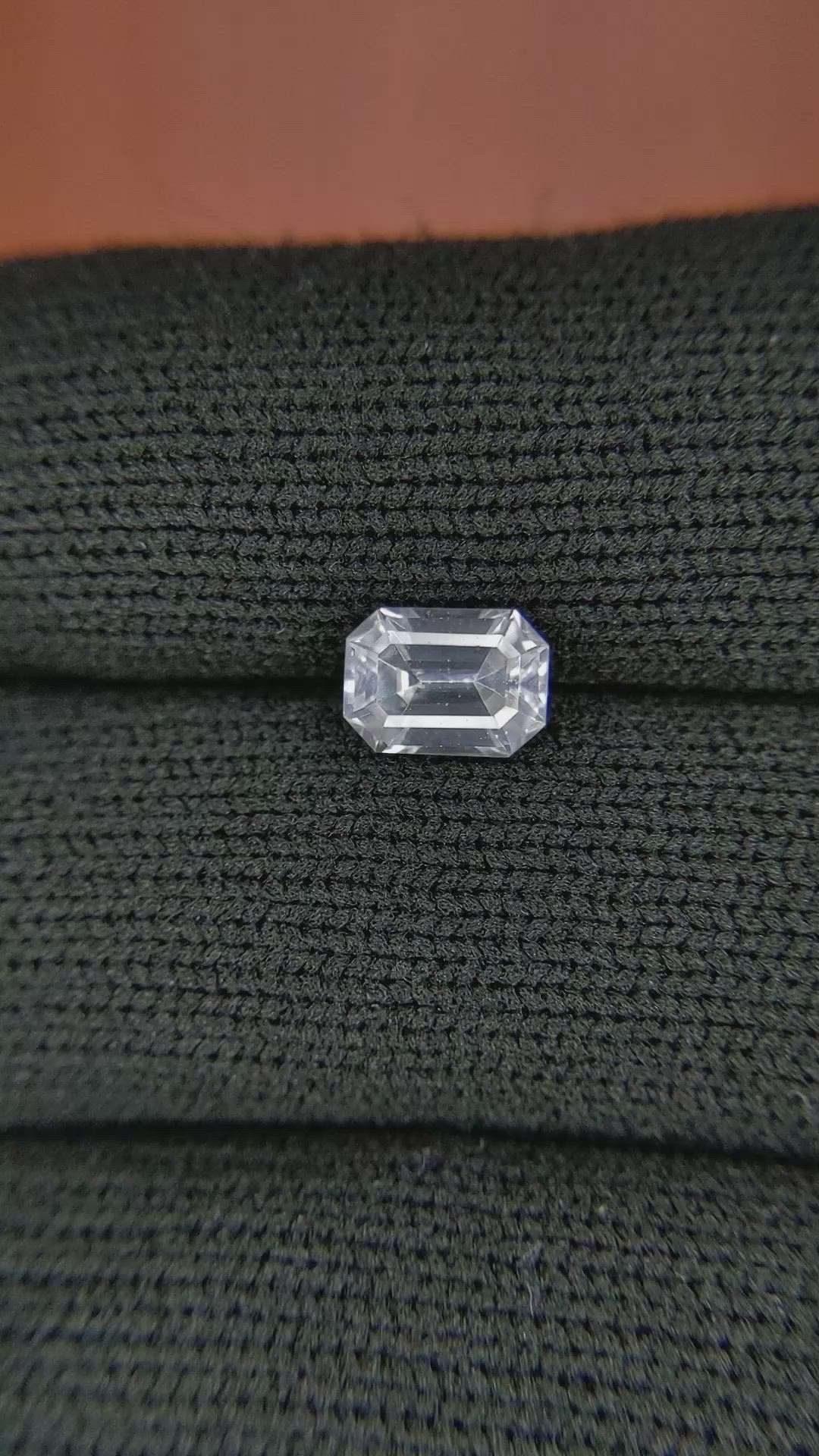 1.26 Ct. White Sapphire from Ceylon (Sri Lanka) Size Video