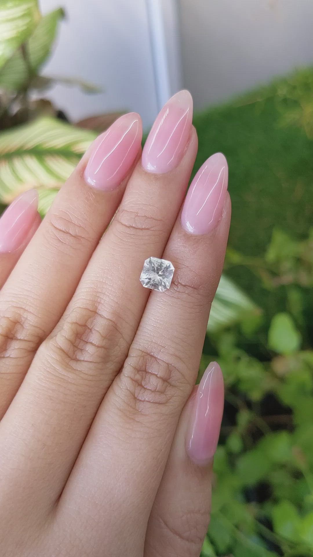 1.53 Ct. White Sapphire from Ceylon (Sri Lanka) Size Video