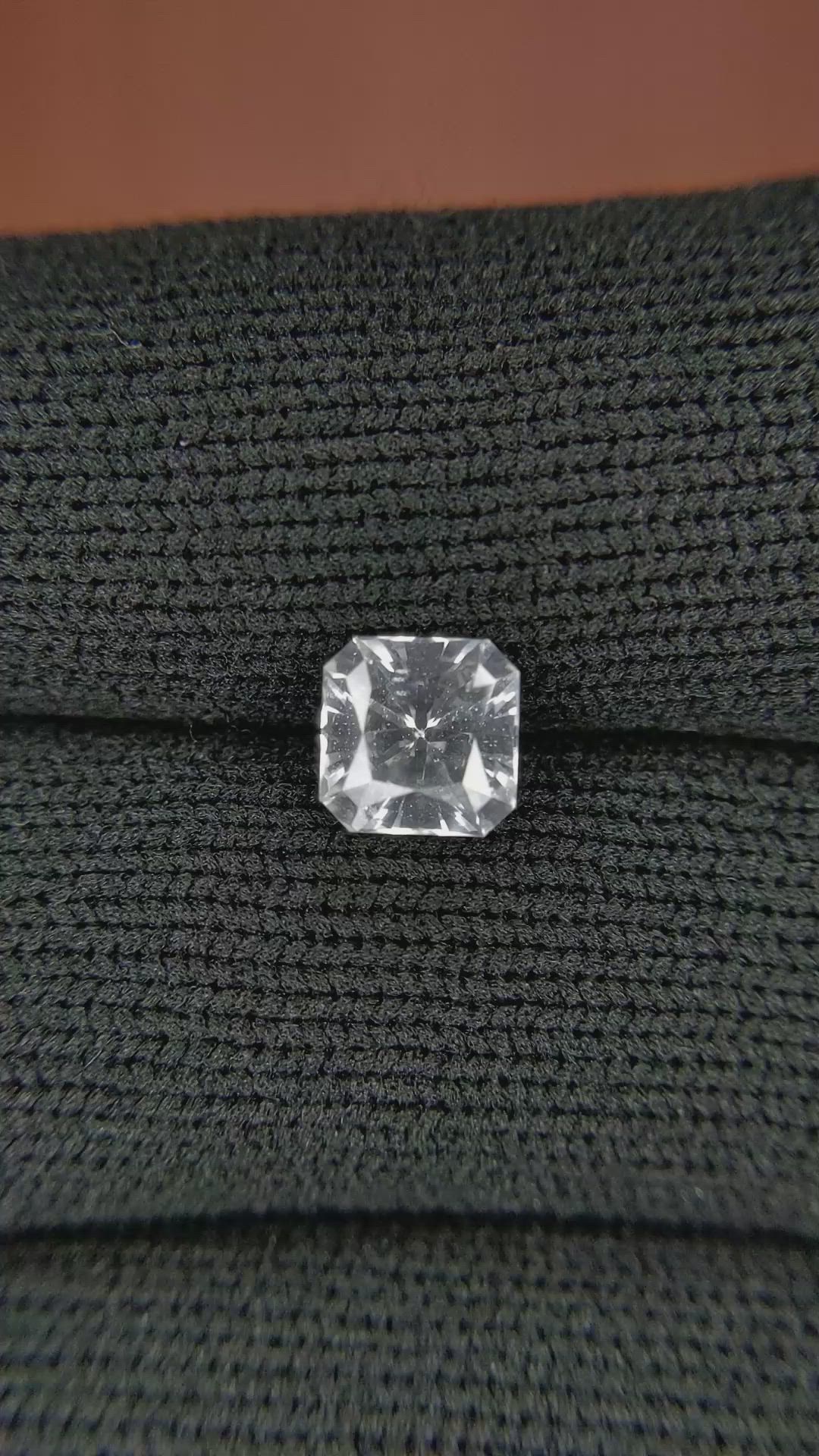 1.53 Ct. White Sapphire from Ceylon (Sri Lanka) Size Video